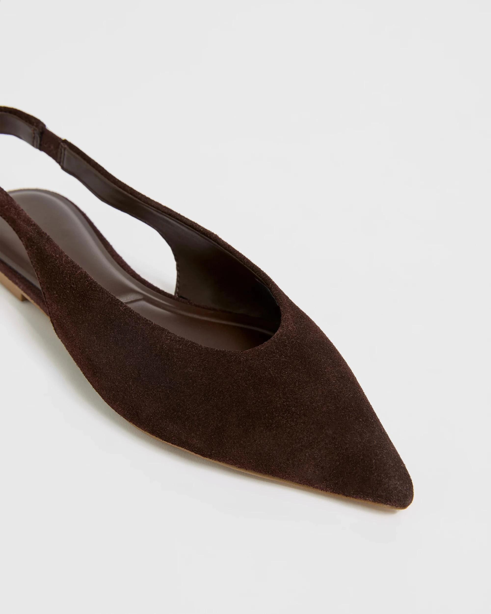 3 Target Woman Genuine Suede Leather High Vamp Ballet Flat - Isla CHOCOLATE, 3 of 3