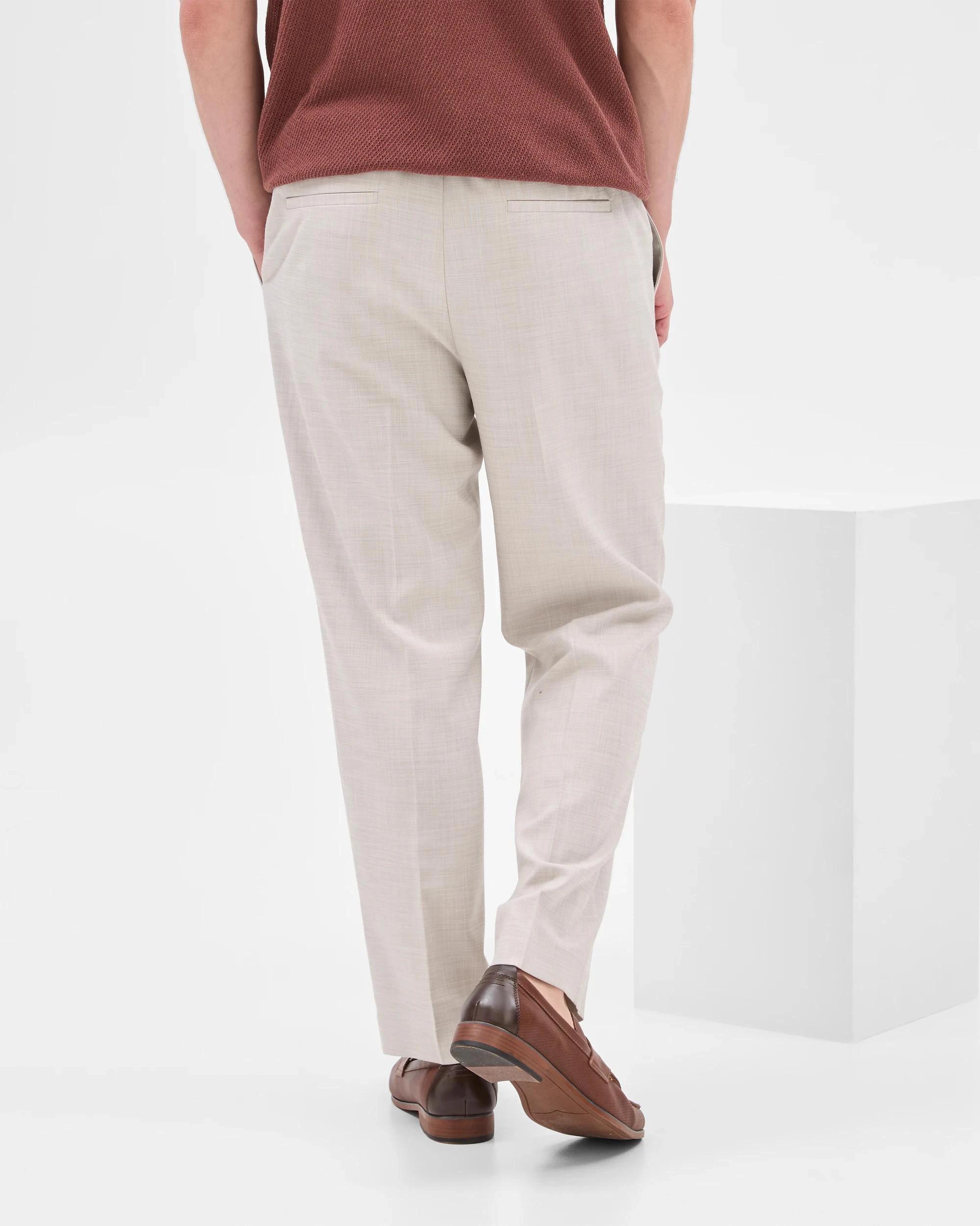 4 Elasticated Waist Pants - Preview ECRU MARLE, 4 of 10