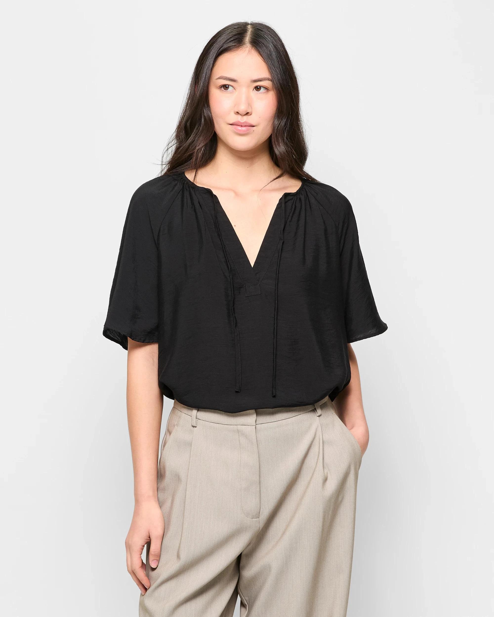 1 Flutter Sleeve Blouse - Preview BLACK, 1 of 5