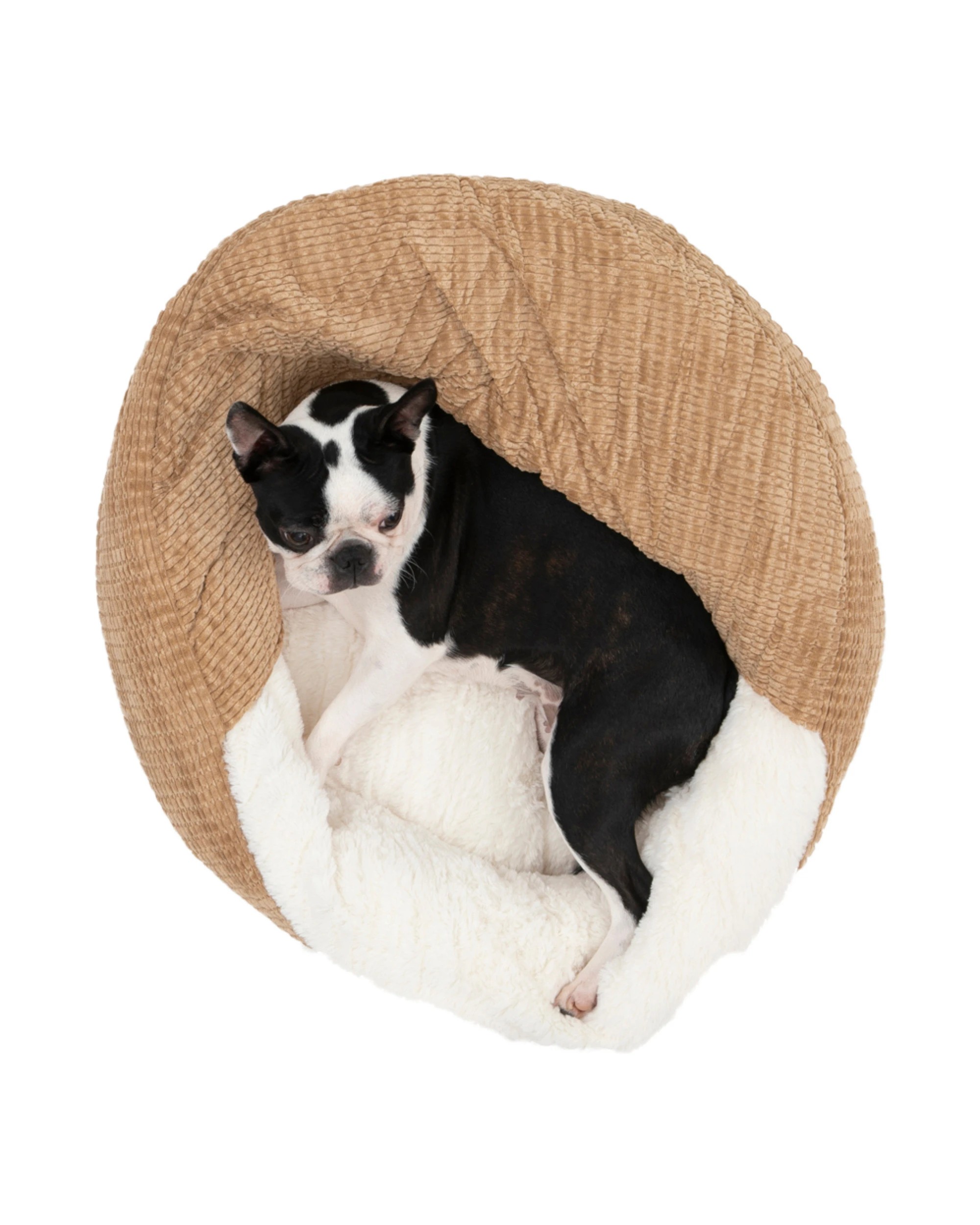 3 Charlie's Snookie Hooded Calming Dog Bed Small - Coffee, 3 of 8