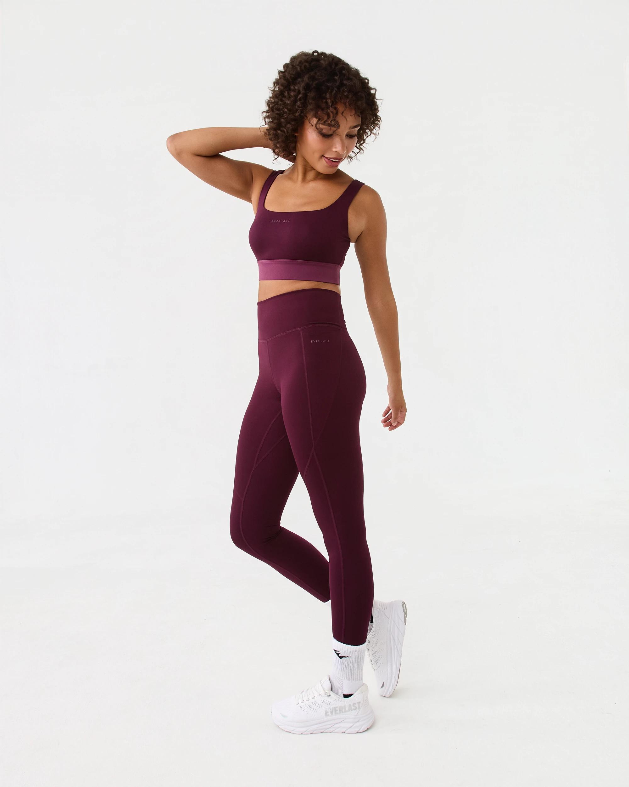 3 Everlast Womens Power Leggings Deep Plum, 3 of 8