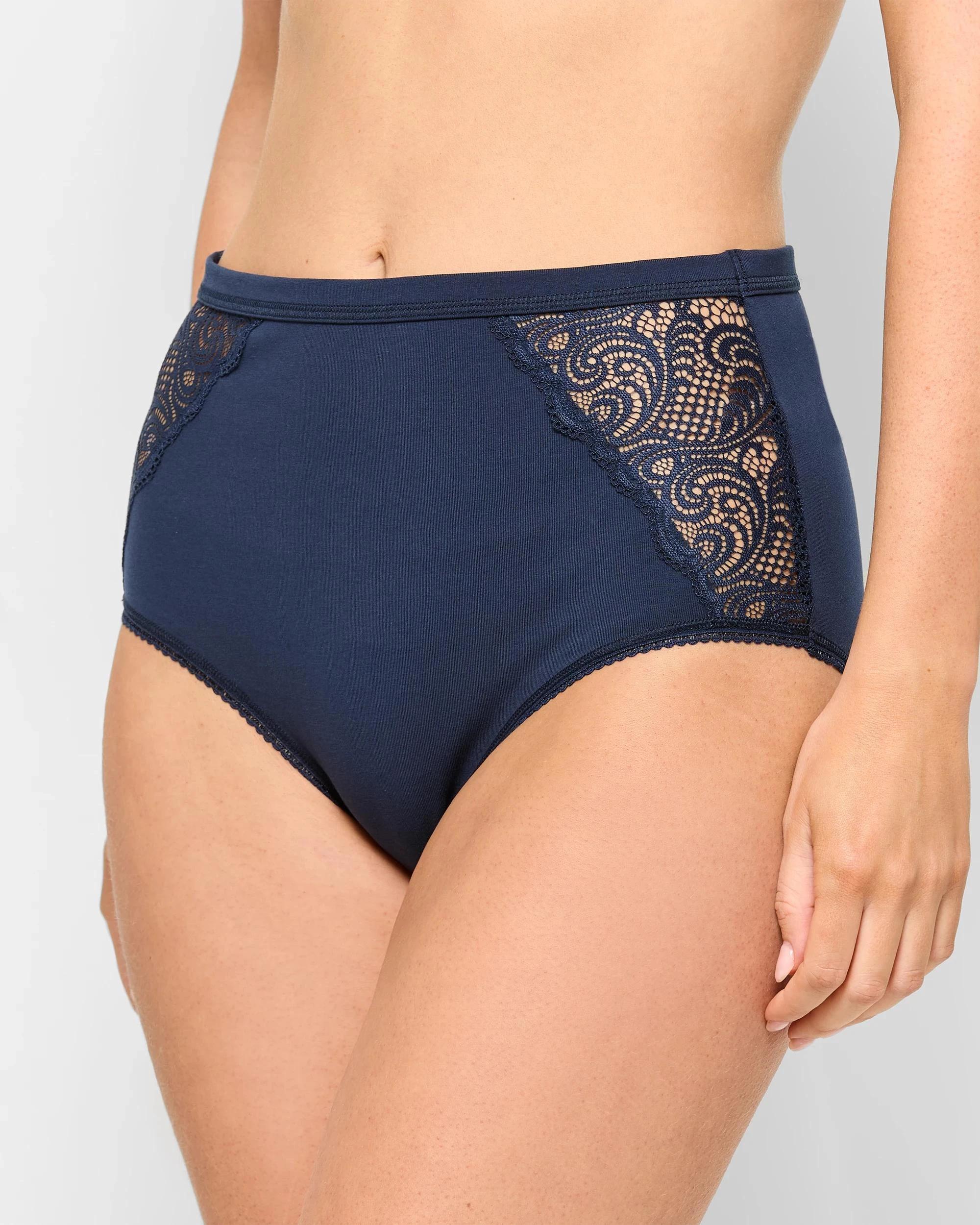 3 Target Woman Australian Cotton and Lace 2 Pack Full Briefs NAVY BLUE, 3 of 4