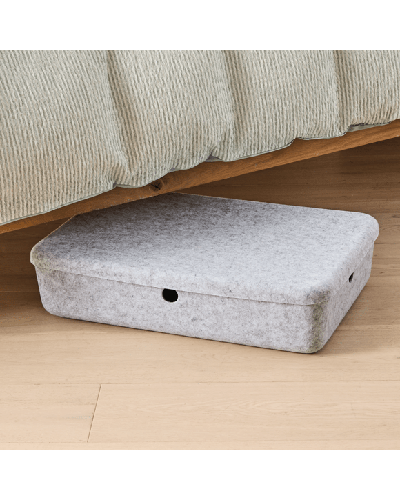 Felt Underbed Basket with Lid - Grey