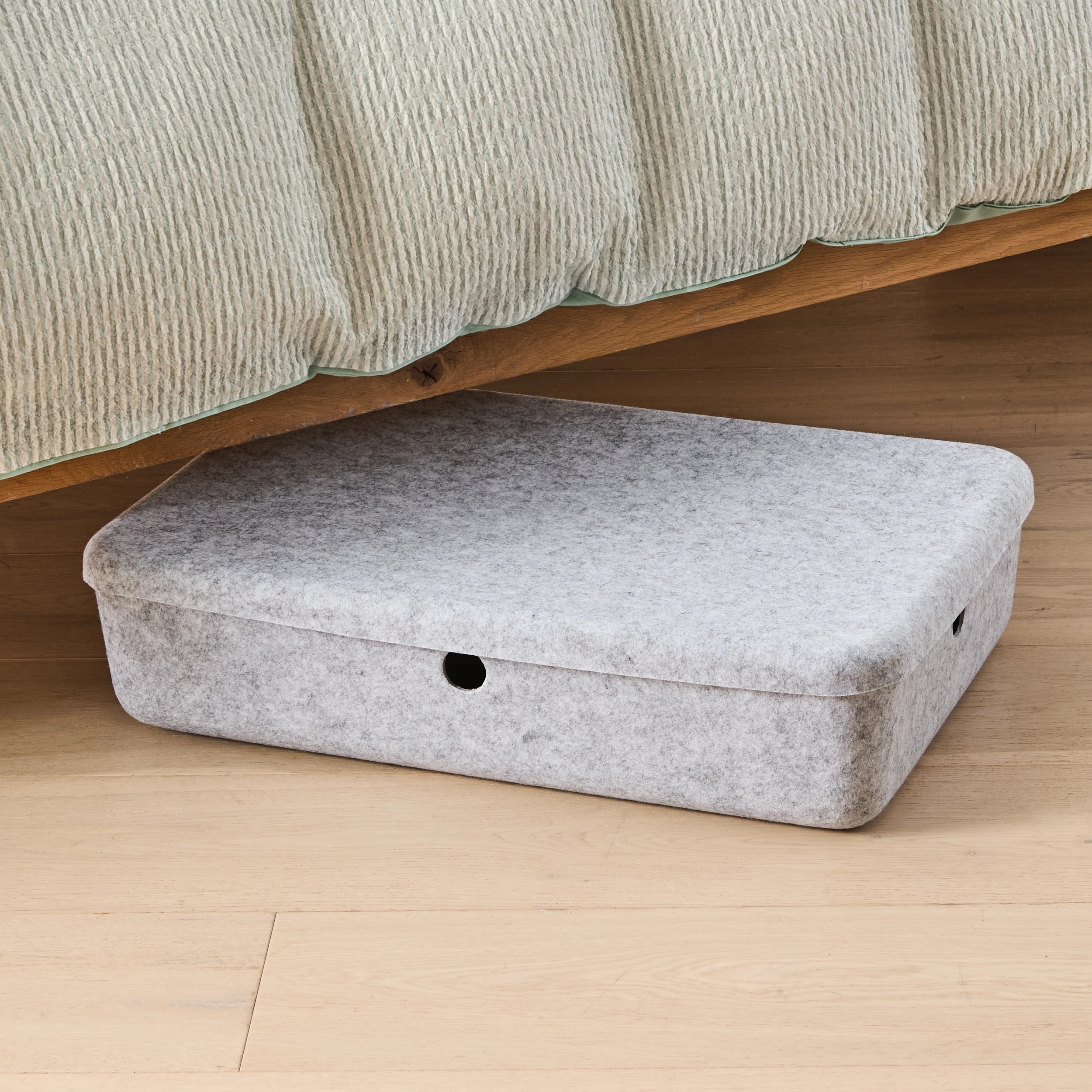 1 Felt Underbed Basket with Lid - Grey, 1 of 10