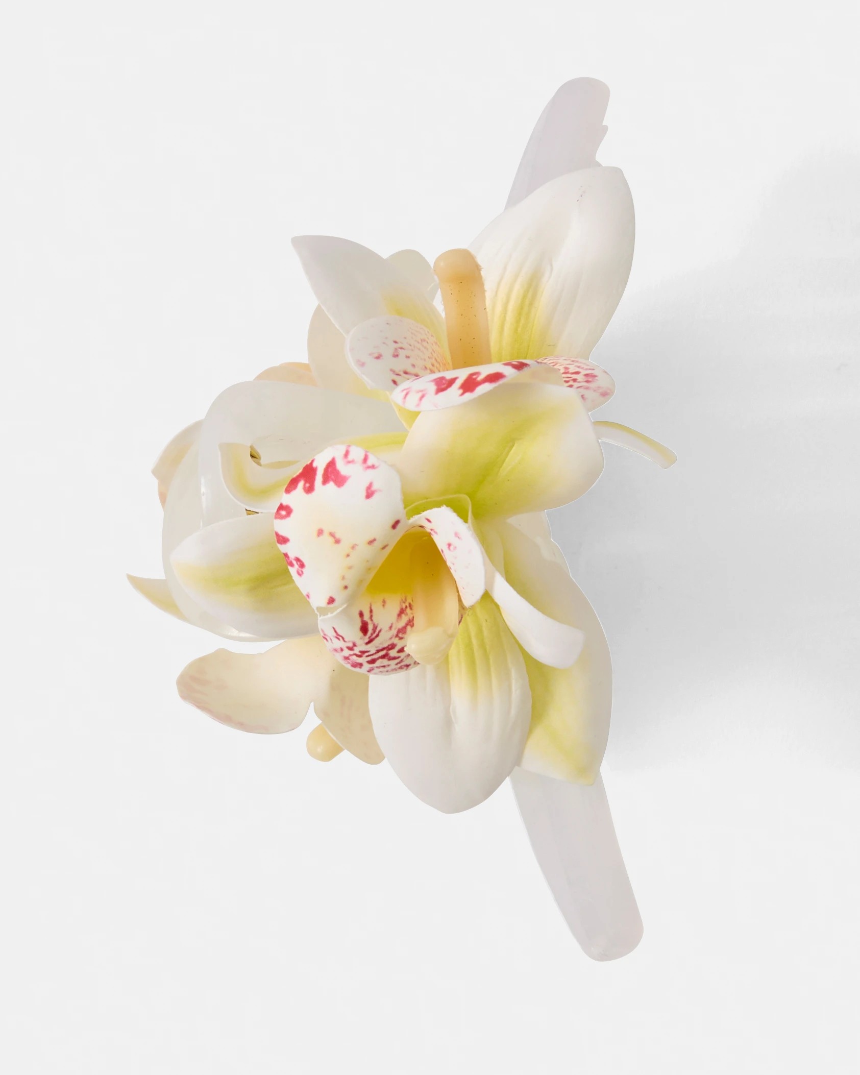 1 White Orchid Cluster Claw Hair Clip, 1 of 6