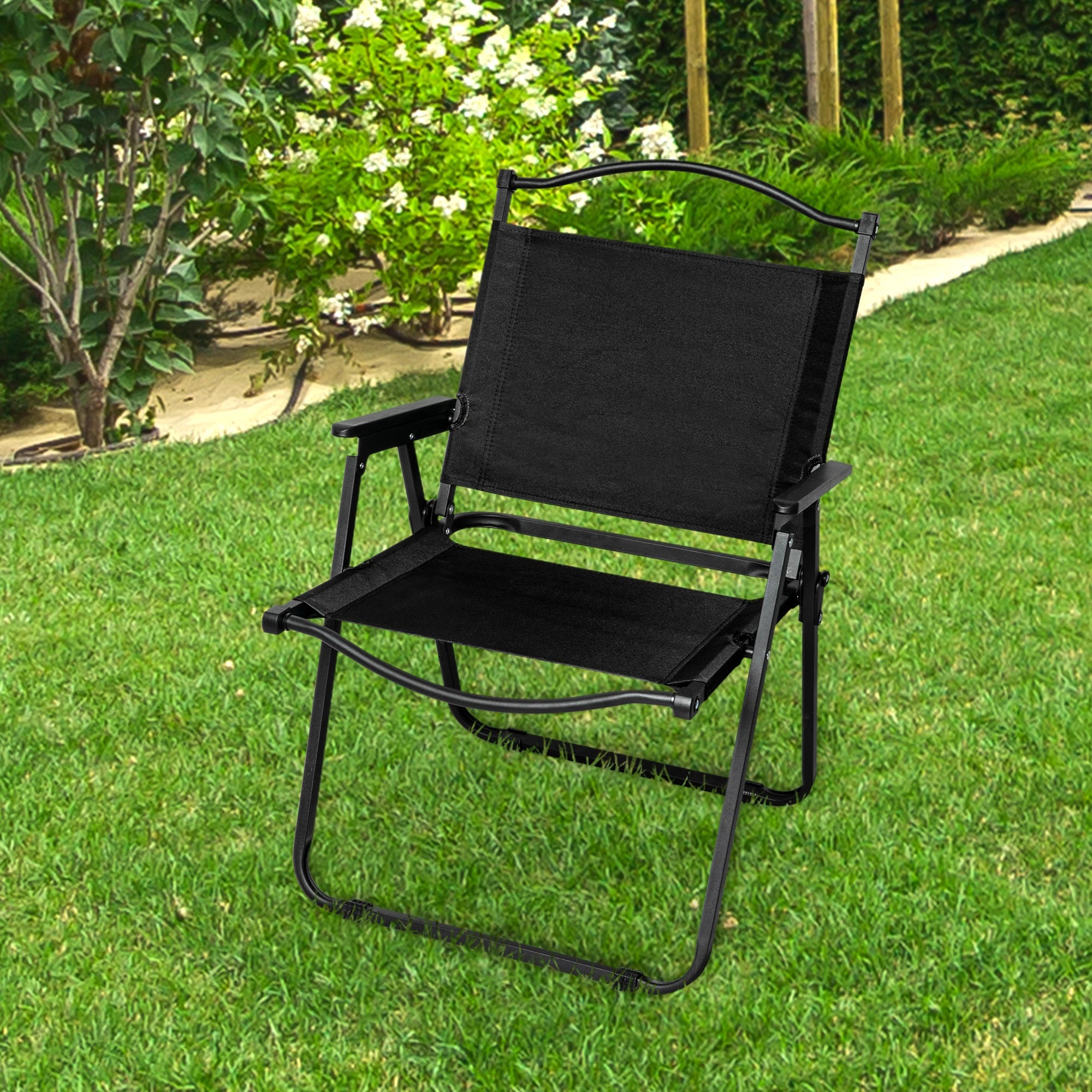 8 Levede 4Pcs Camping Chair Folding Portable Beach Picnic Chairs Lightweight - Black, 8 of 8