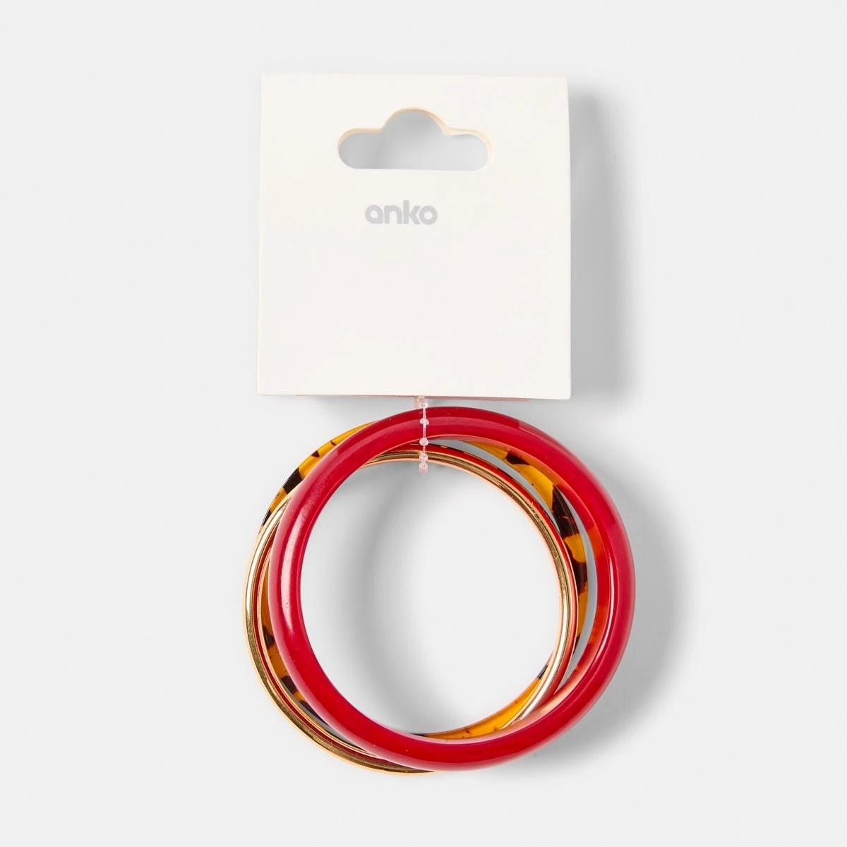 5 3 Pack Acrylic Bangles Red, 5 of 5