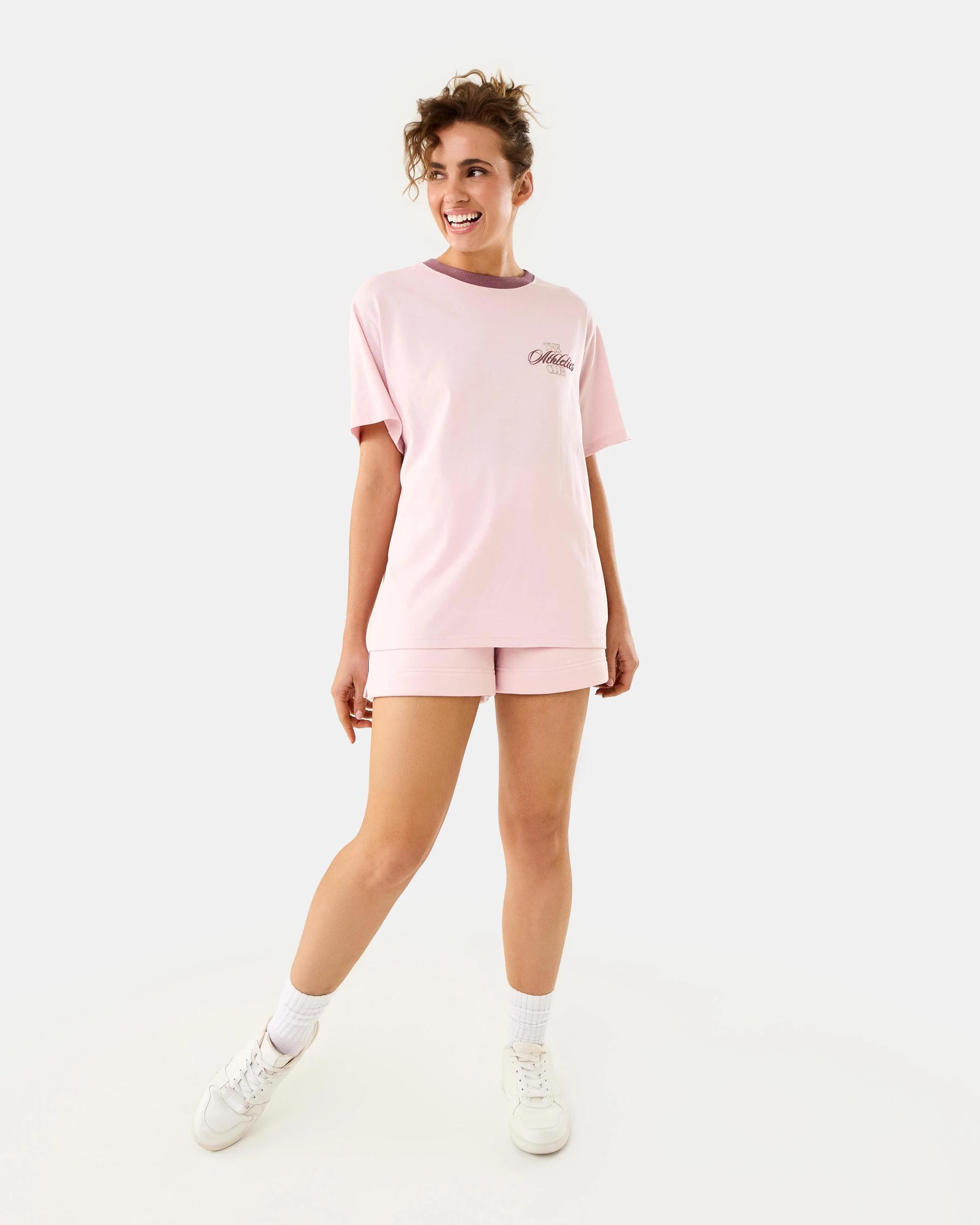 1 Active Womens Oversized Gym T-shirt Aura Pink, 1 of 9