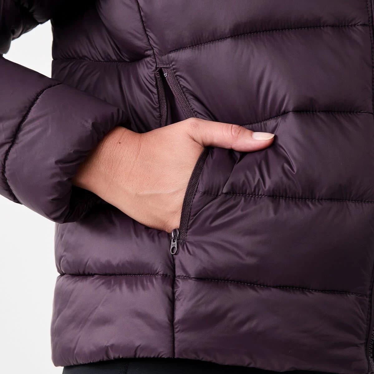 7 Active Womens Packable Puffer Jacket Pur Raisin, 7 of 7
