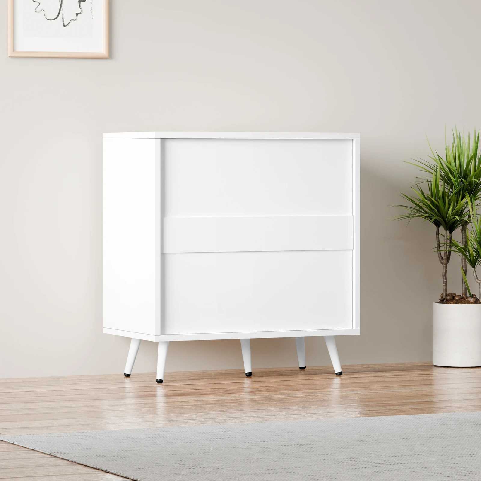 7 Alfordson 4 Chest of Drawers Modern Storage Cabinet Dresser Tallboy - White, 7 of 10