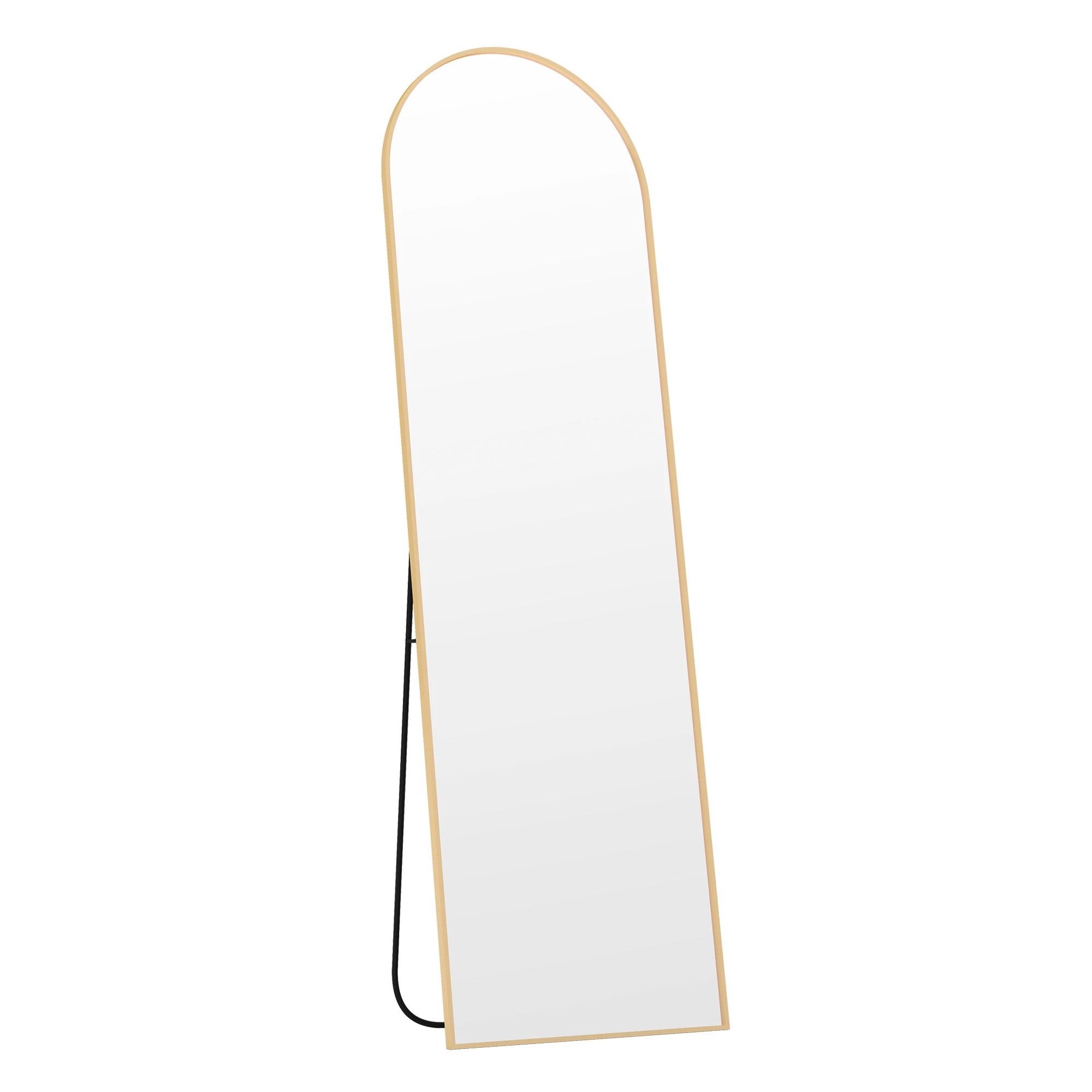 1 Yezi 165cm Full Length Floor Mirror Arched Golden Frame, 1 of 9