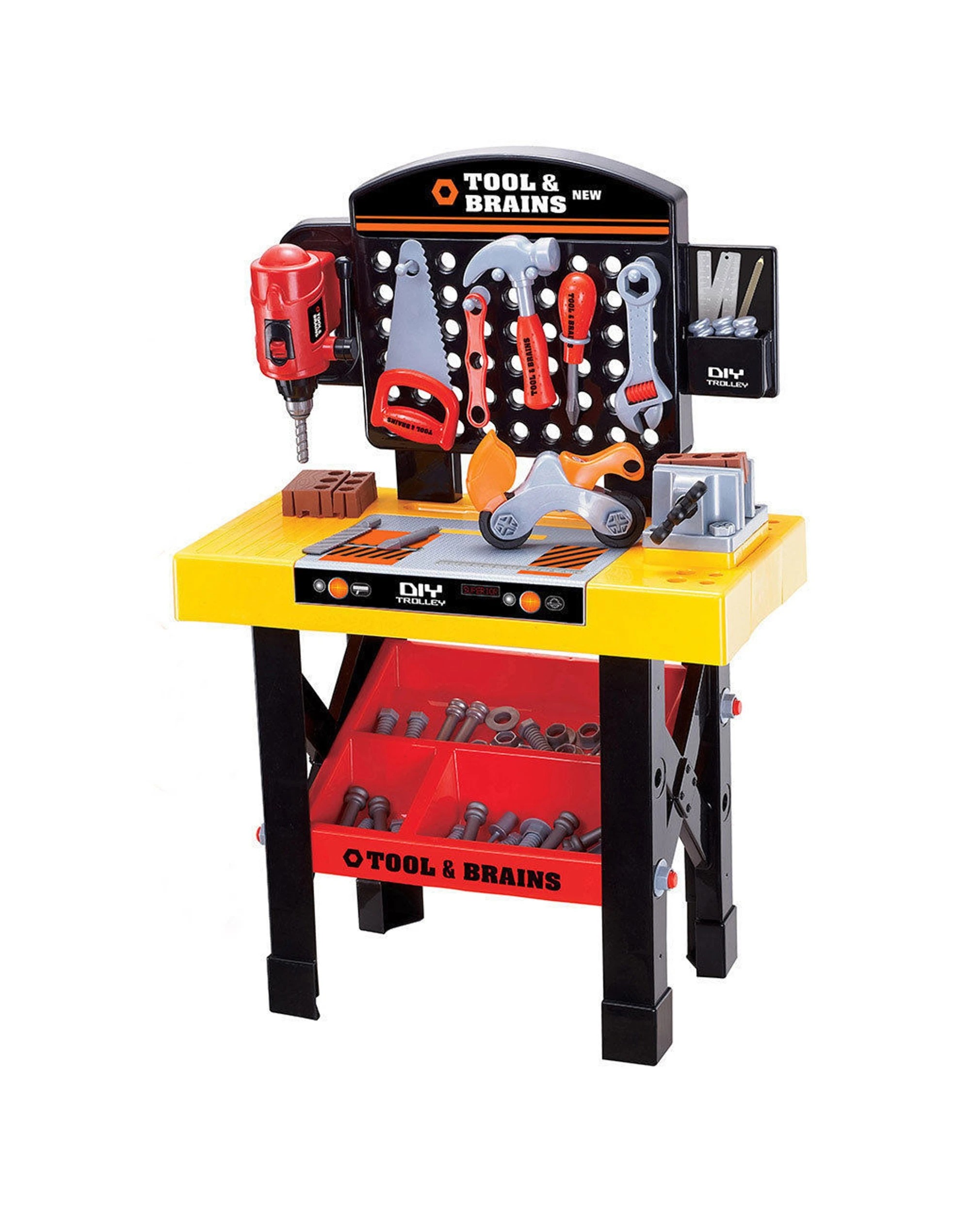 1 Lenoxx Kids Diy Workbench Playset With Realistic Tools And Storage Bench Set - Multi, 1 of 1