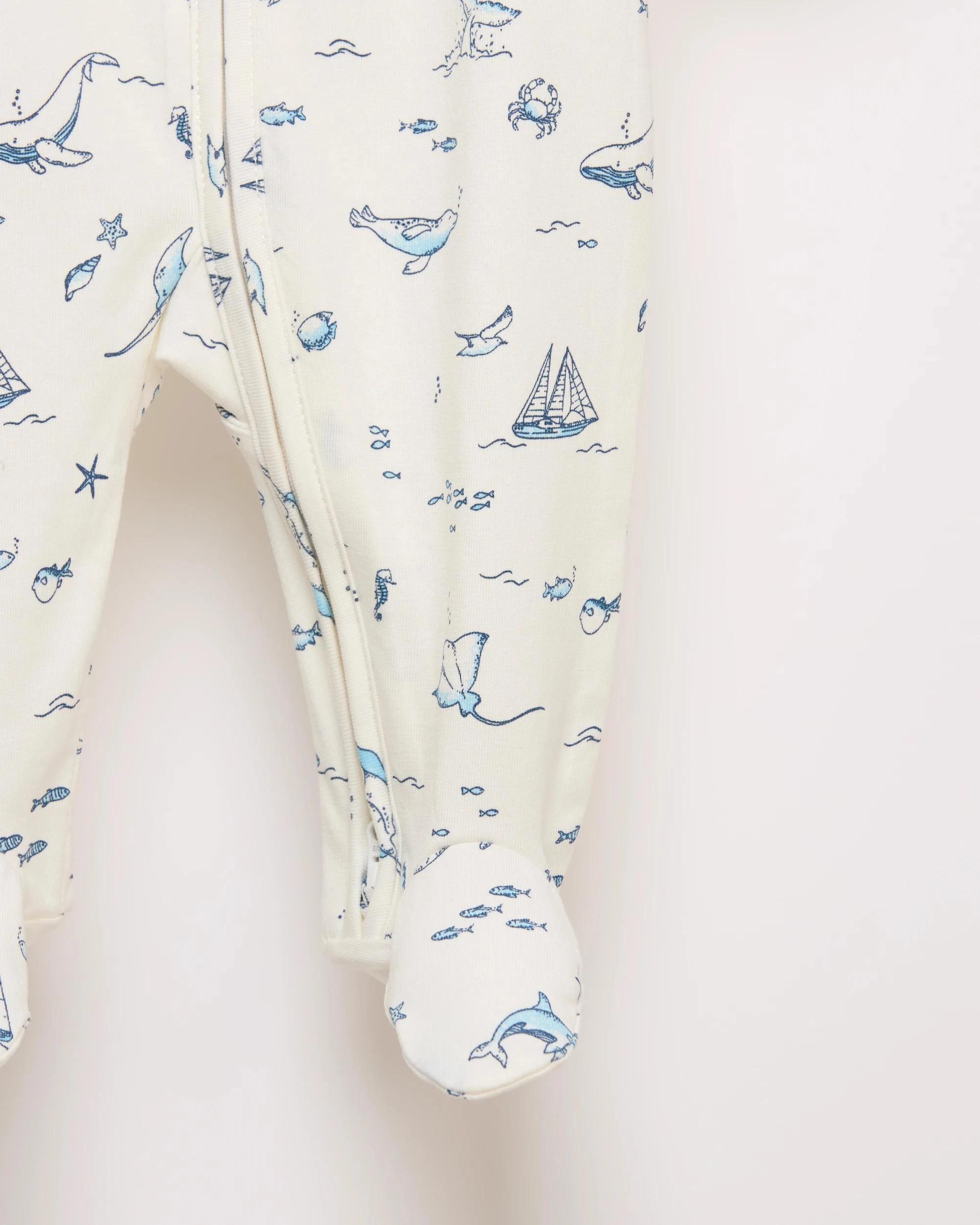 2 Target Baby Baby Organic Cotton Zip Coverall SEASCAPE, 2 of 2