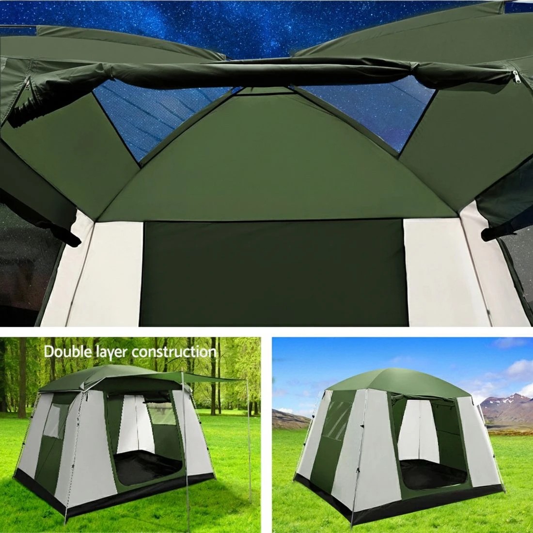 4 Weisshorn Family Camping Tent 6 Person Hiking Beach Tents Dome Shelter - Multi, 4 of 6