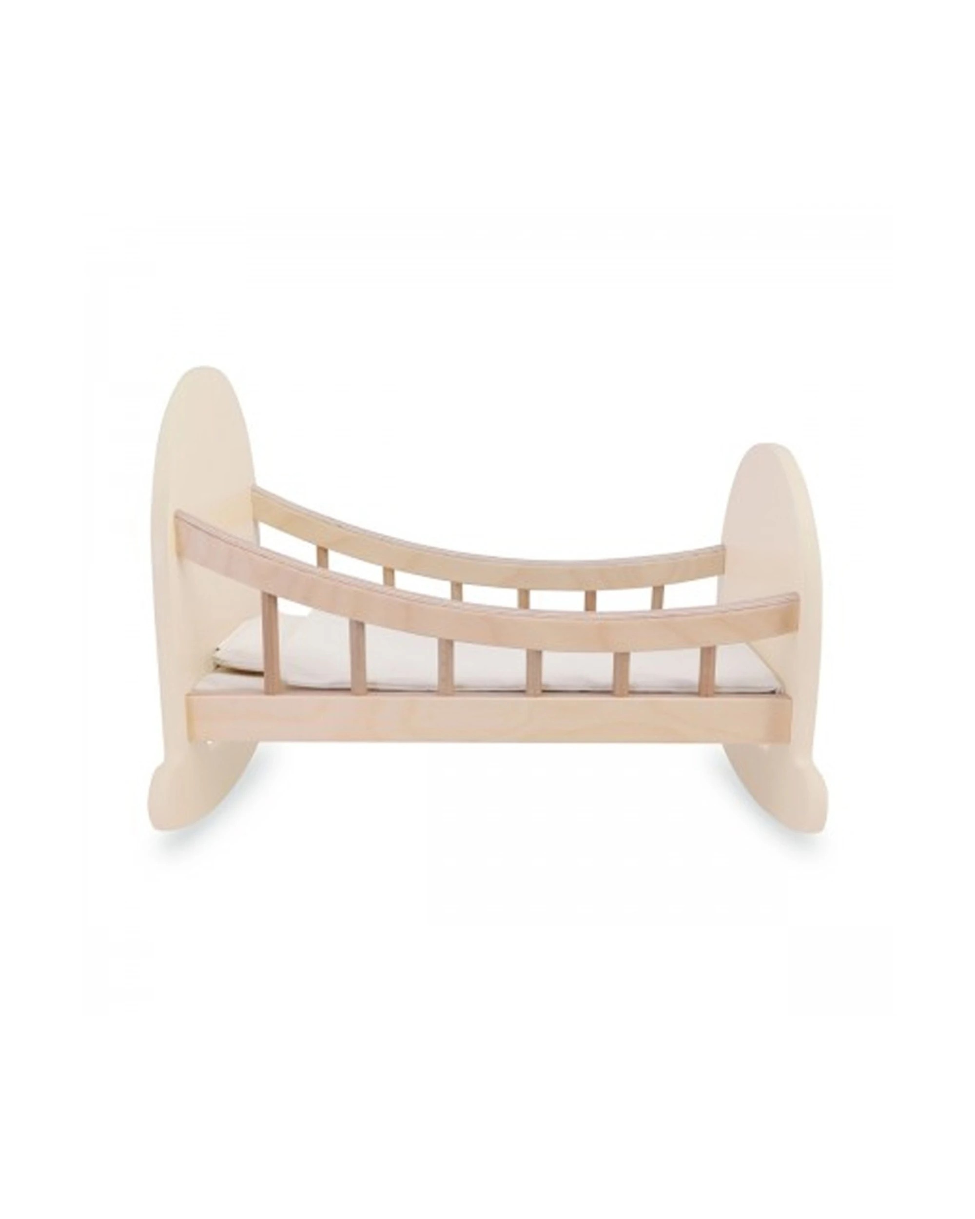 Kinderfeets Doll Crib Wooden Rocking Bed Kids Toy - Natural - Kmart