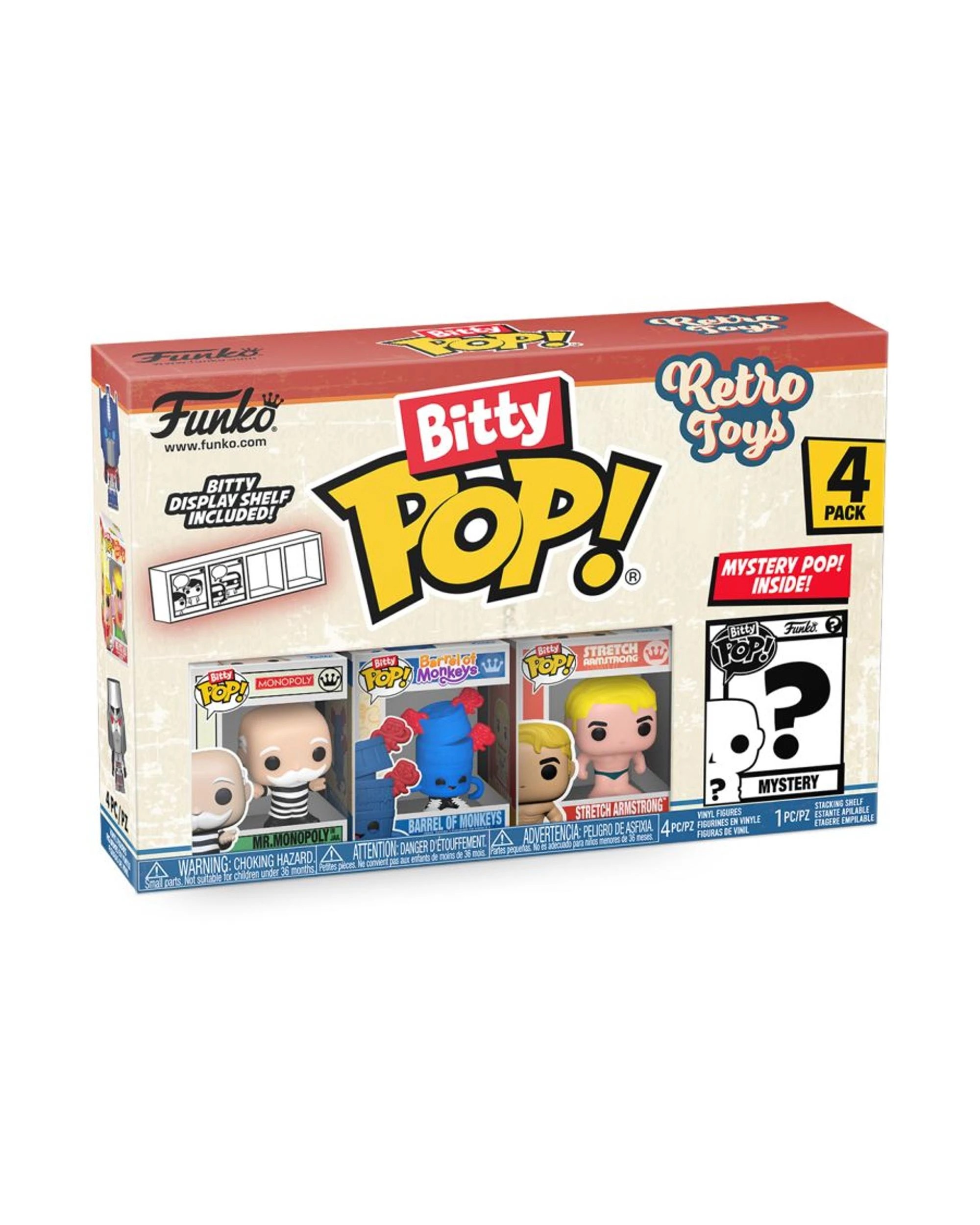 3 Retro Toys Mr. Monopoly Bitty 4 Pack Funko POP! Vinyl, 3 of 4