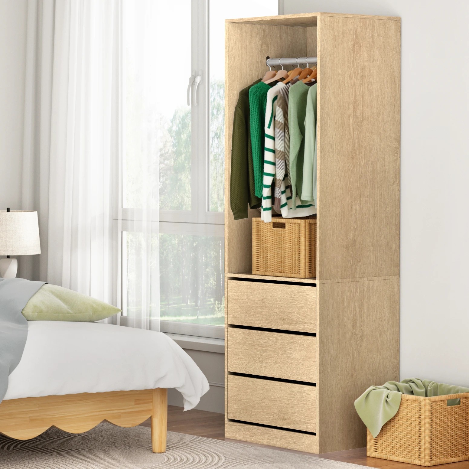 5 Artiss Wardrobe Clothes Closet Storage Organizer - Natural, 5 of 8