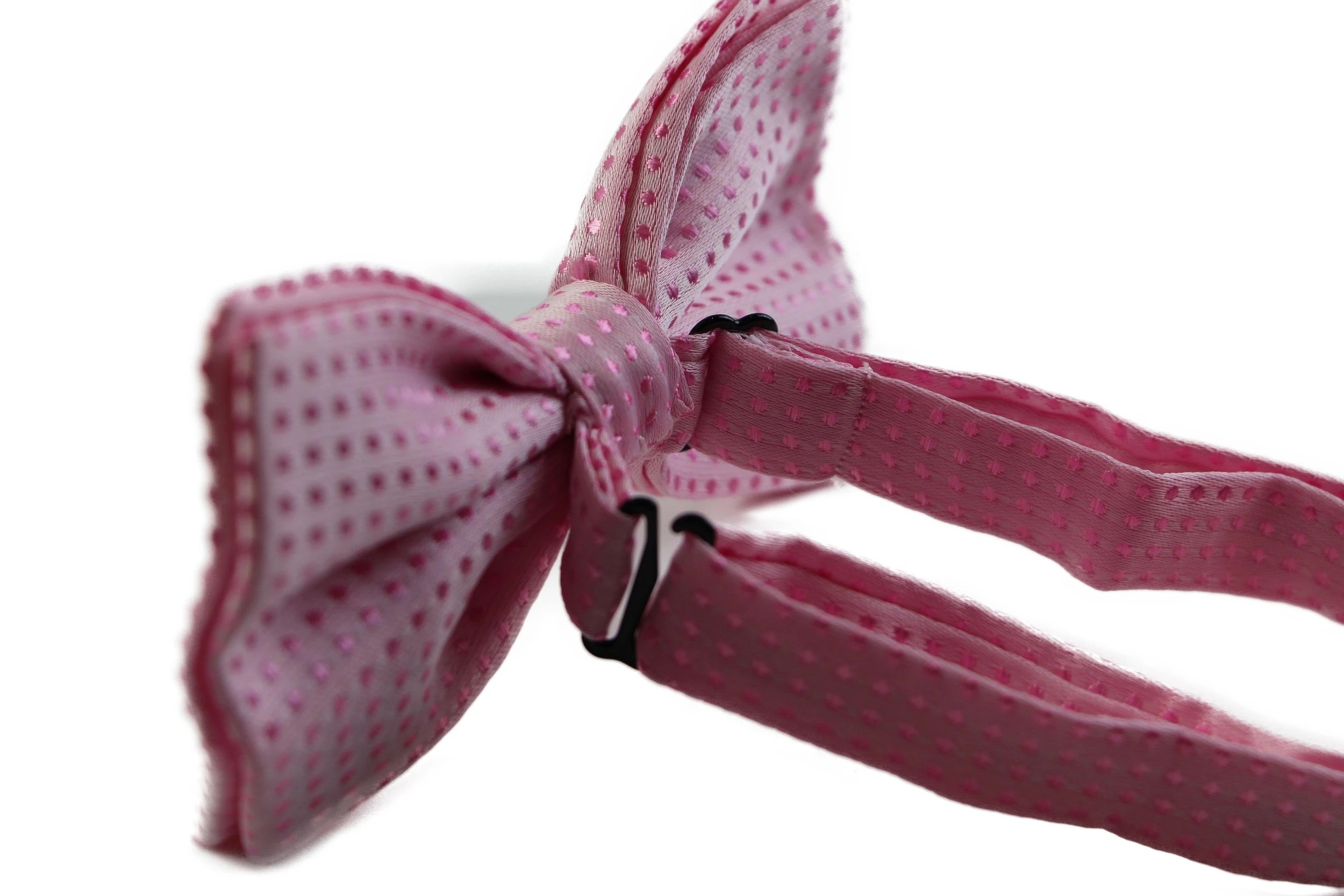 3 Zasel Mens Light Pink Polka Dot Patterned Bow Tie - Pink, 3 of 3