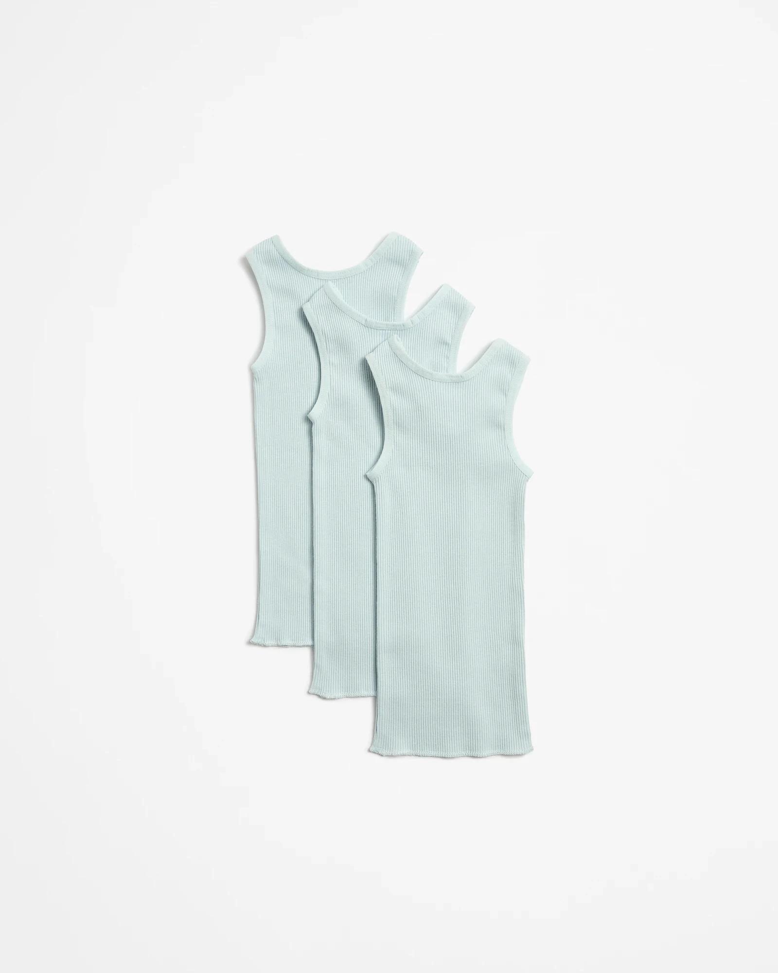 3 Target Baby Baby Organic Cotton Unisex Vests 3 Pack BLUE, 3 of 3