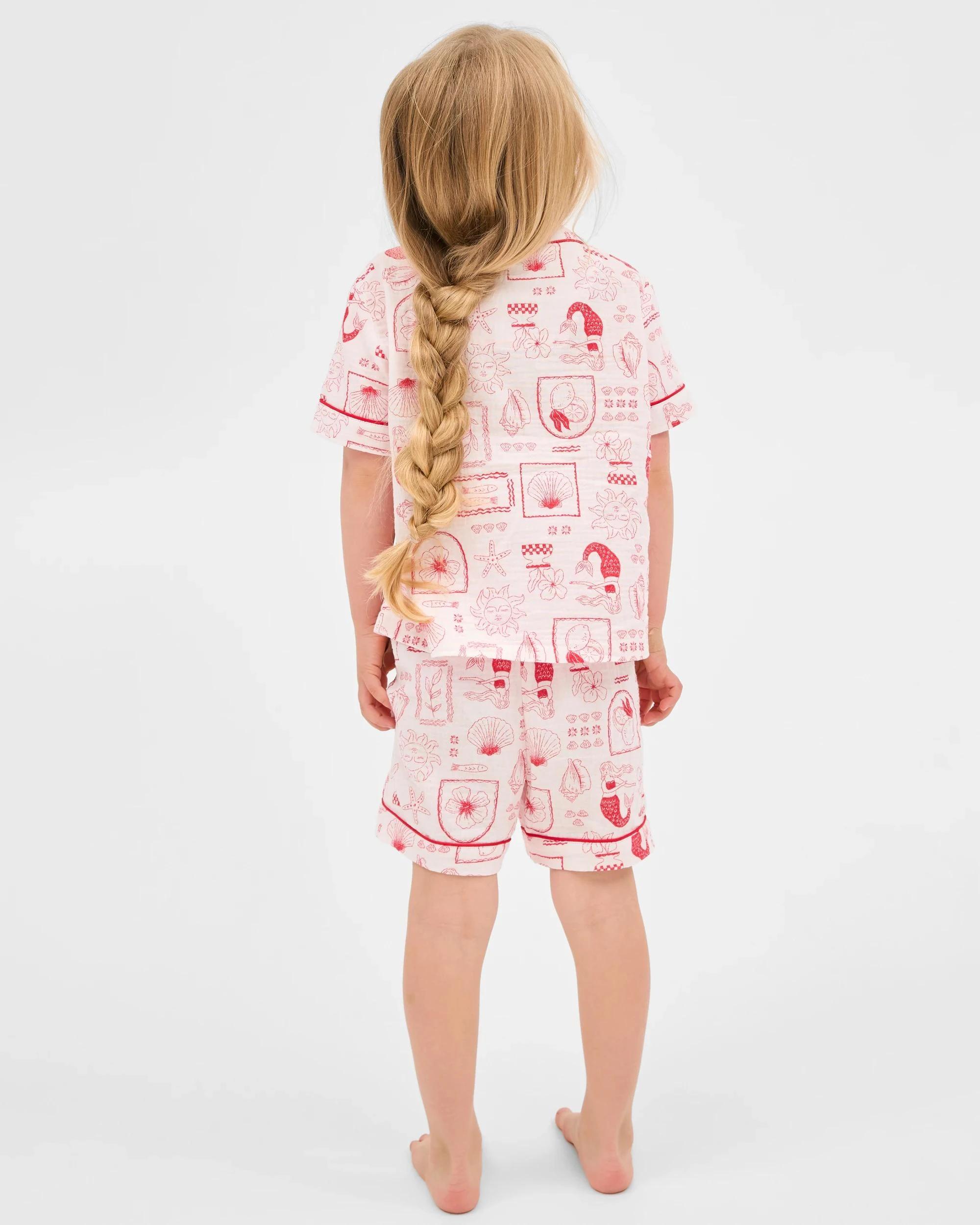 3 Target Kids Australian Cotton Younger Girls Double Cloth Pyjama Set MEDITERRANEAN, 3 of 8