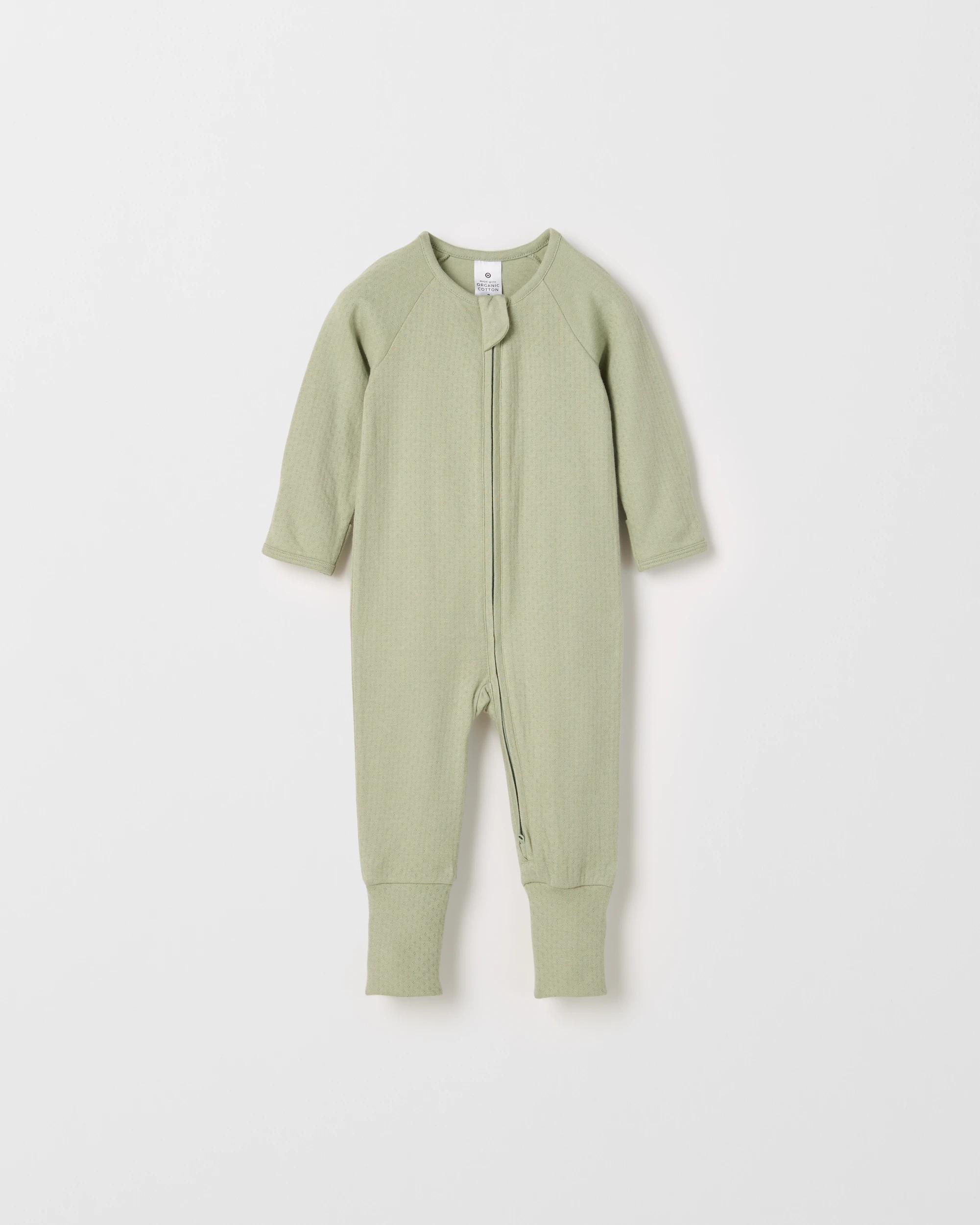 4 Target Baby Baby Organic Cotton Pointelle Zip Coverall DESERT SAGE, 4 of 5