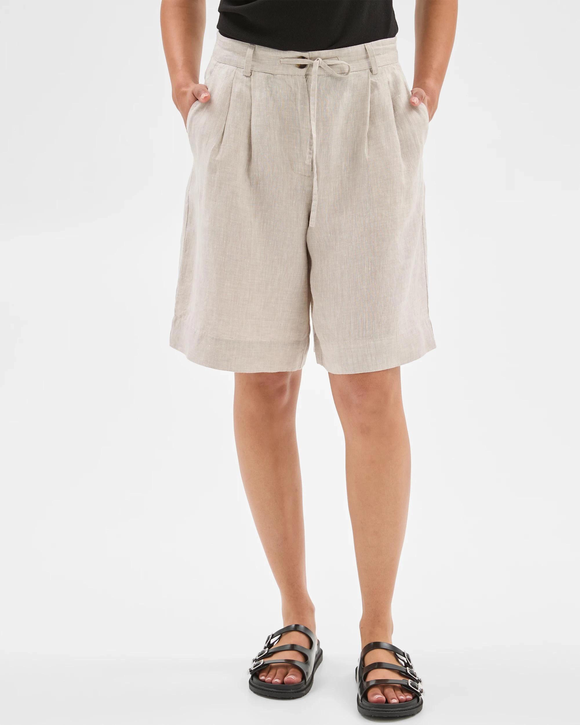 4 Target European Linen Bermuda Shorts FLAX, 4 of 6