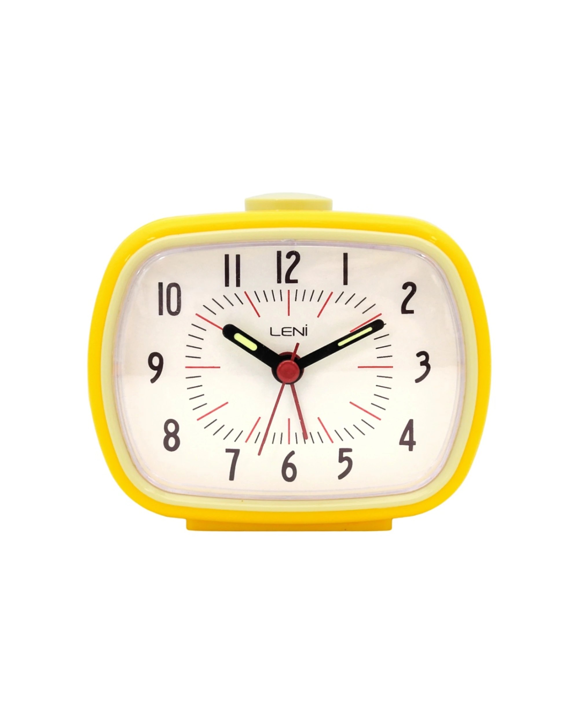 2 Leni Retro 9cm Alarm Clock Luminescent Hands Audible Beep-Beep Alarm - Yellow, 2 of 8
