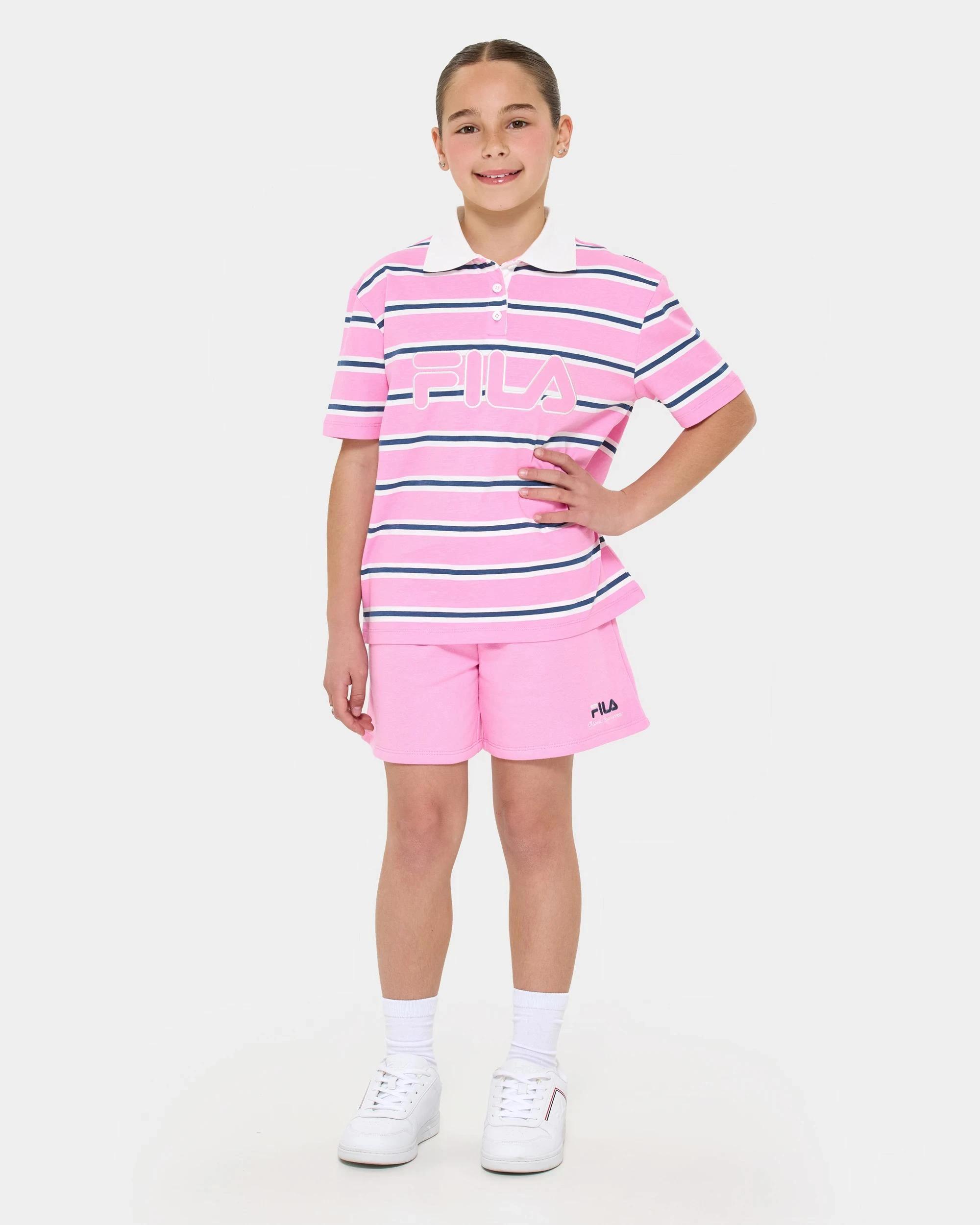 2 Fila Harper Rugby T-shirt - Pink Stripe PINK STRIPE, 2 of 6