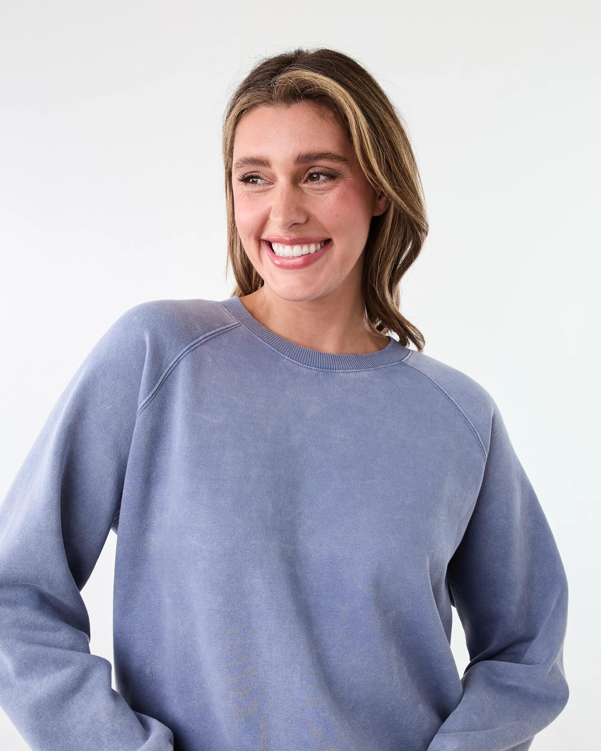 4 Long Sleeve Washed Sweatshirt Bluestone, 4 of 6