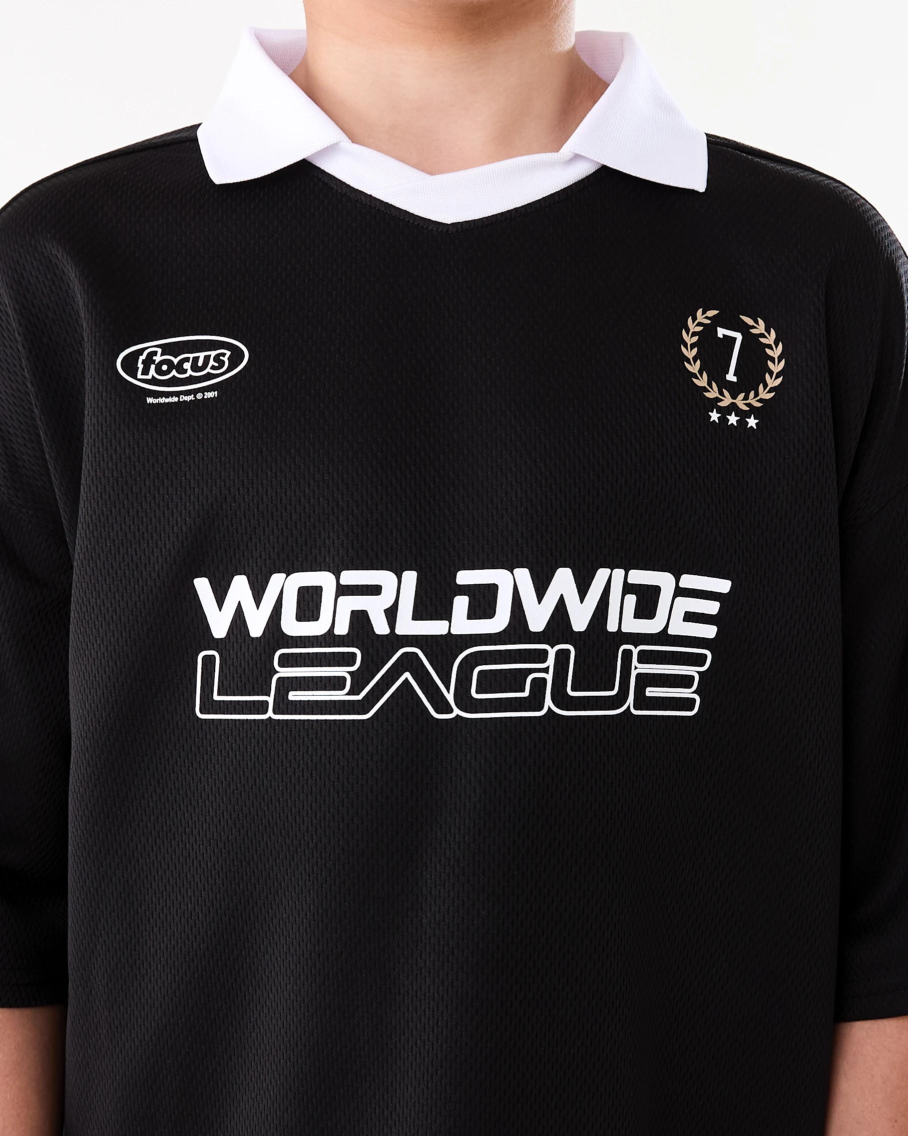 5 Short Sleeve Mesh Collar T-shirt Blk Varsit, 5 of 7