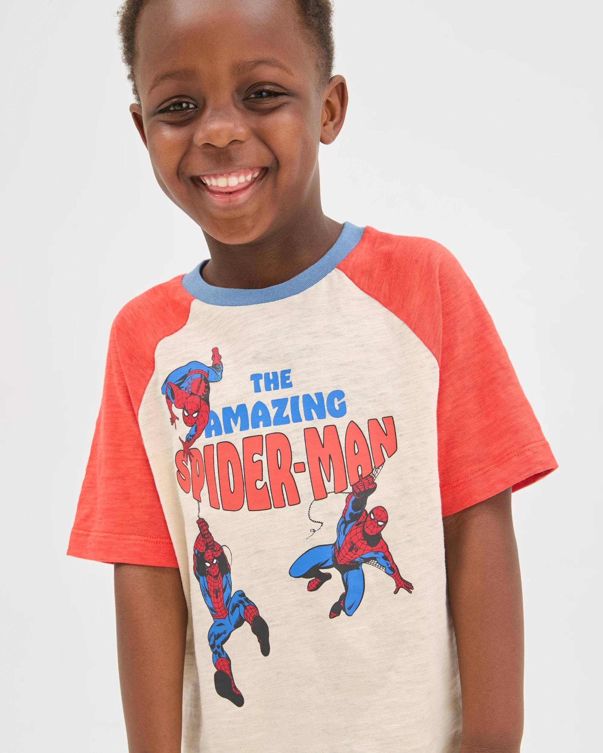 3 Disney Marvel Spider-Man Australian Cotton Younger Boys Raglan Sleeve Knit Pyjama Set SPIDER-MAN MULTI, 3 of 8
