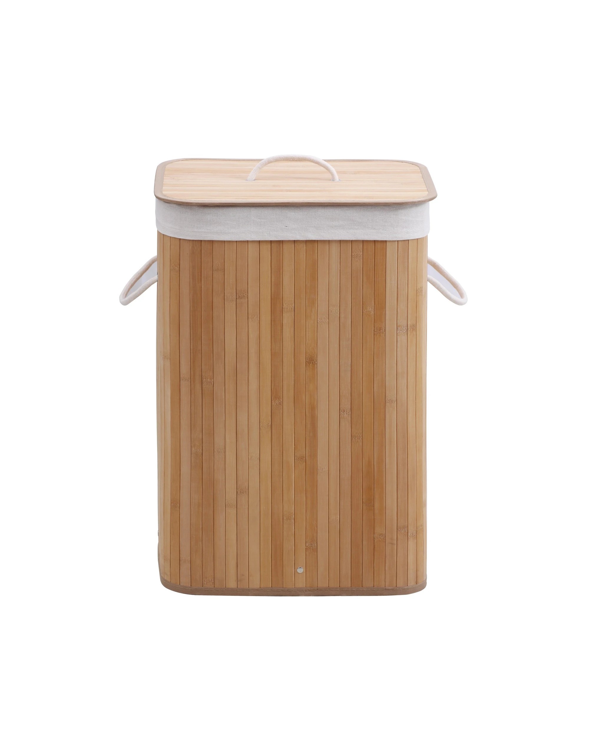1 Sherwood Home Rectangular Collapsible Bamboo Laundry Hamper with Liner - Natural, 1 of 6