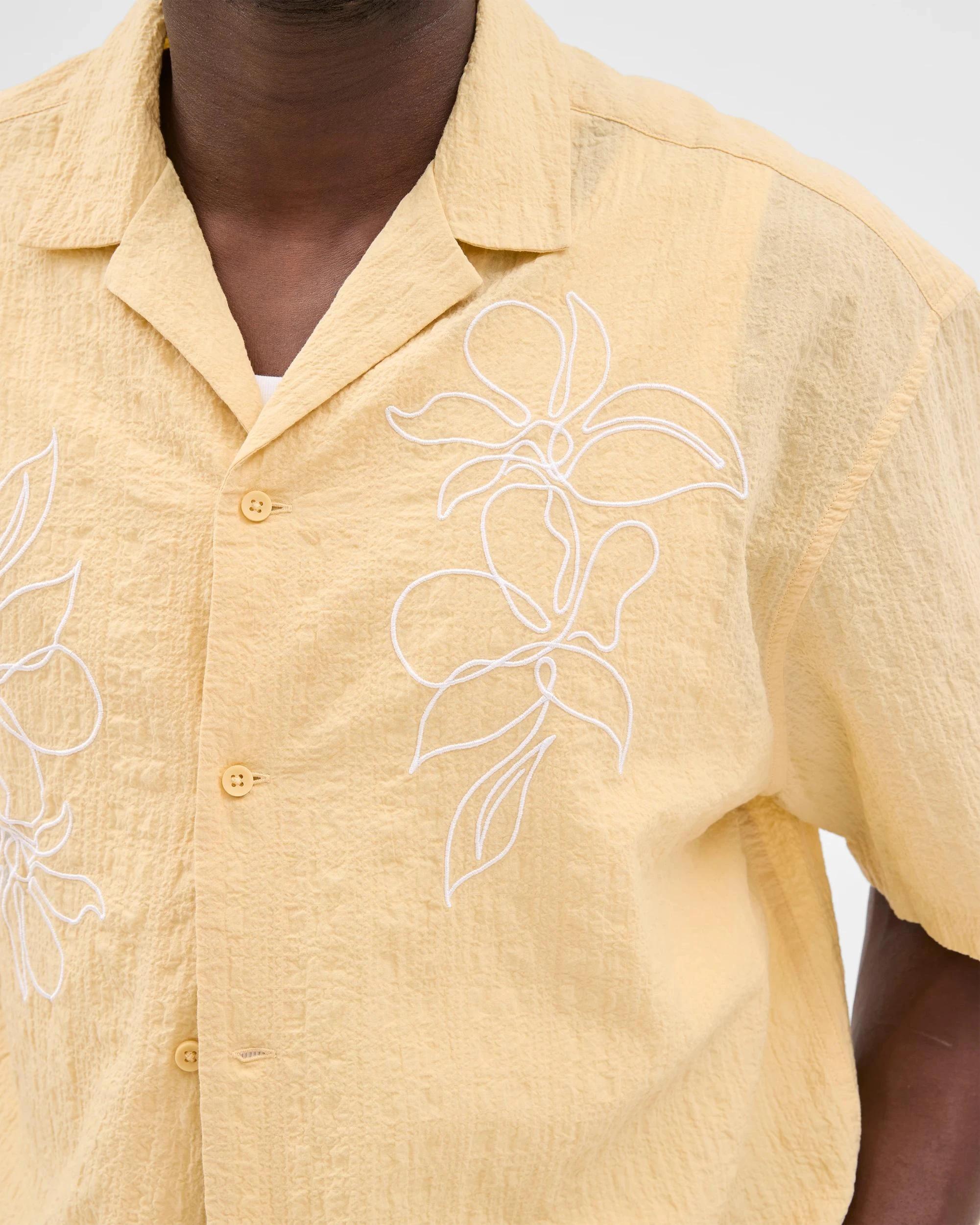 4 Australian Cotton Rich Short Sleeve Shirt - Commons FLORAL SOYABEAN, 4 of 6