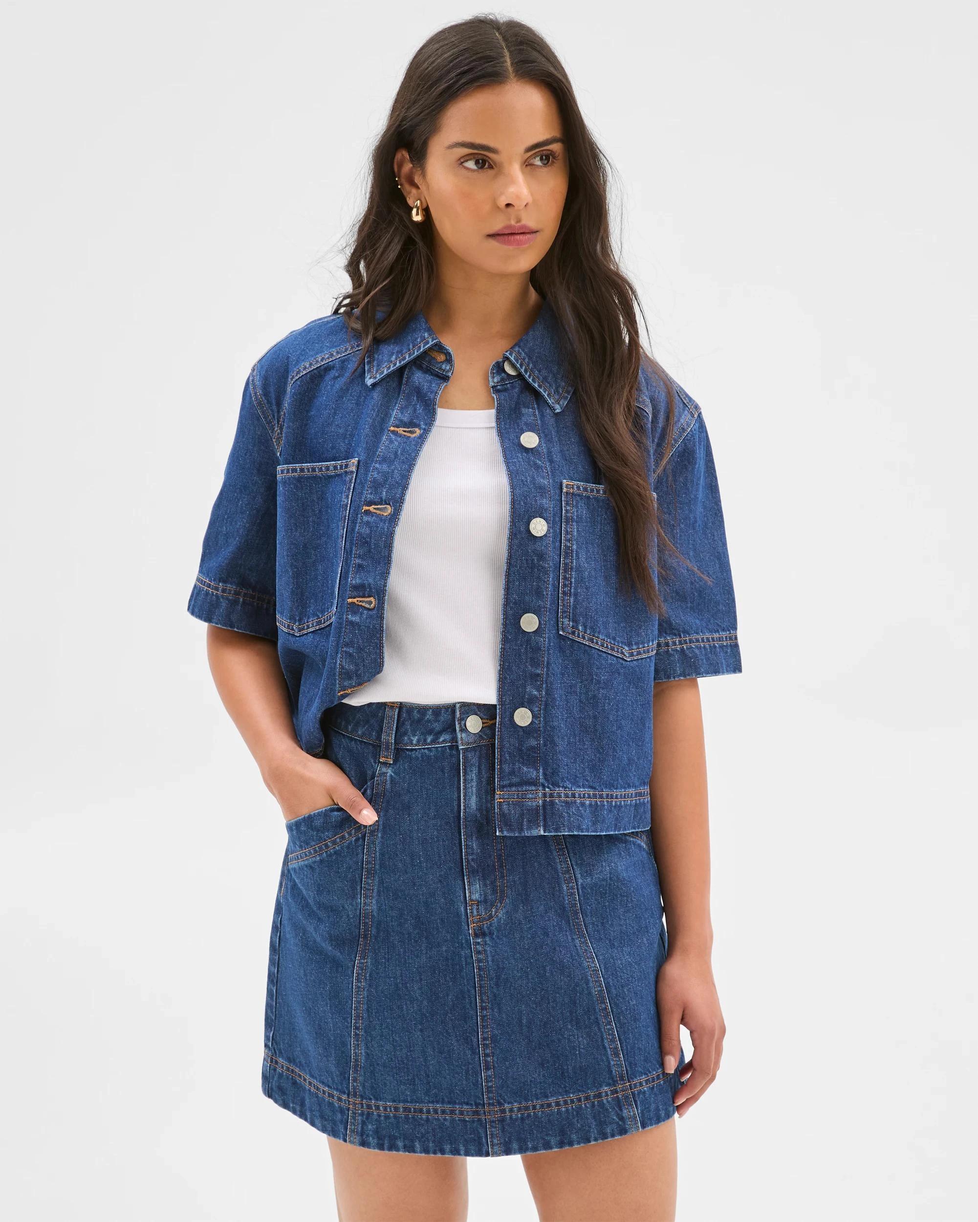 2 Target Slant Pocket Denim Mini Skirt 70'S INDIGO, 2 of 5