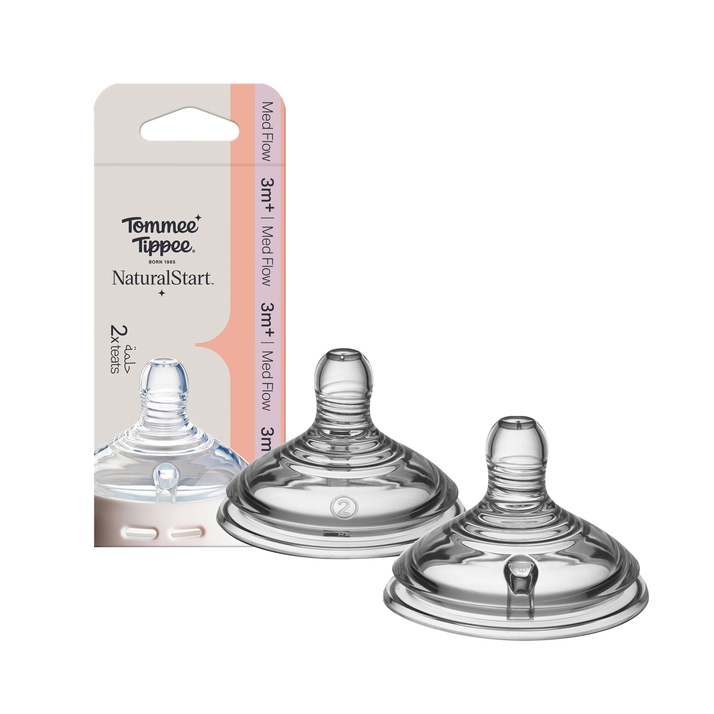 1 2 Pack Tommee Tippee Natural Start Medium Flow Teats, 1 of 8