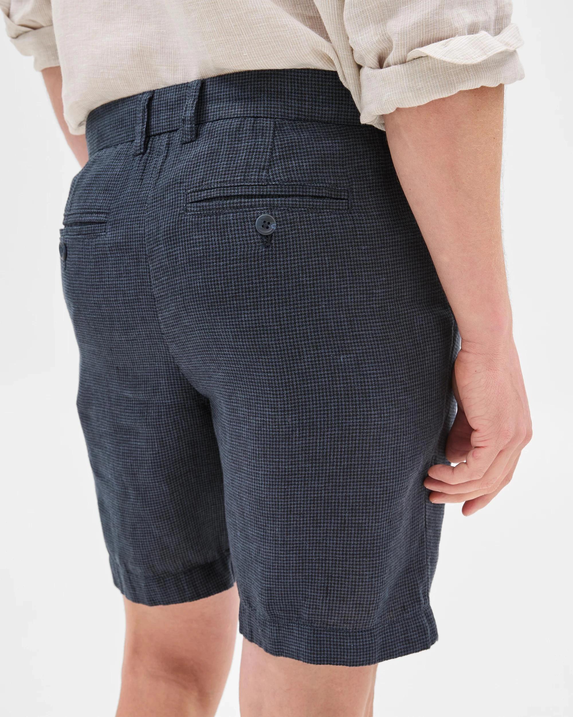 6 Target European Linen Pleated Chino Shorts NAVY, 6 of 6