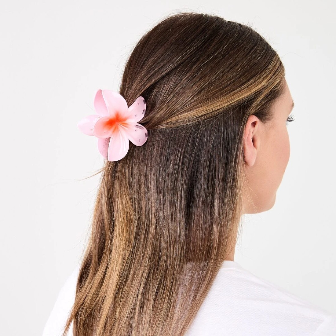 3 Pink Frangipani Claw Hair Clip, 3 of 4