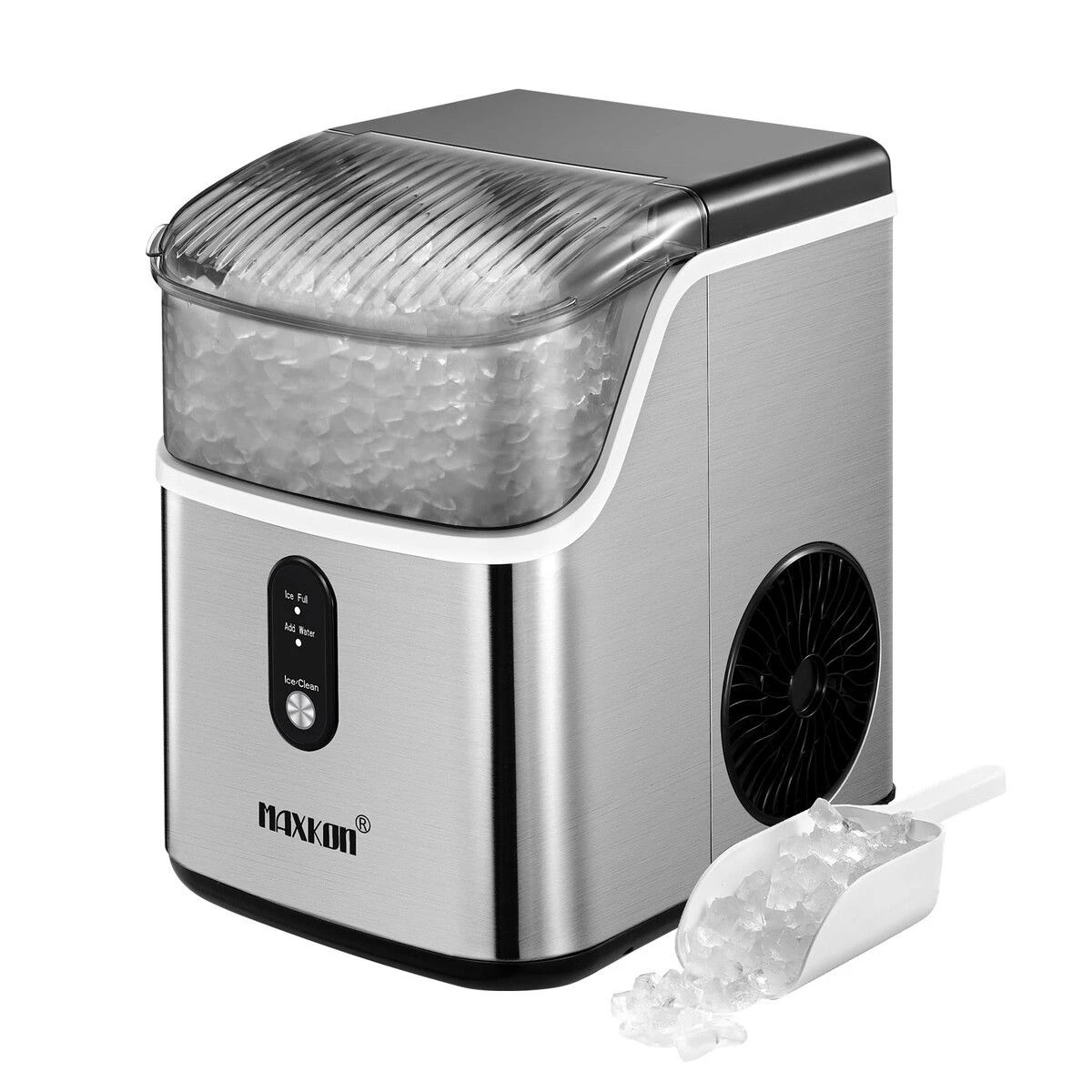 2 Maxkon Nugget Ice Maker Countertop Portable Compact Pebble Pellet Machine Crusher 15kg for Home Kitchen Office, 2 of 3