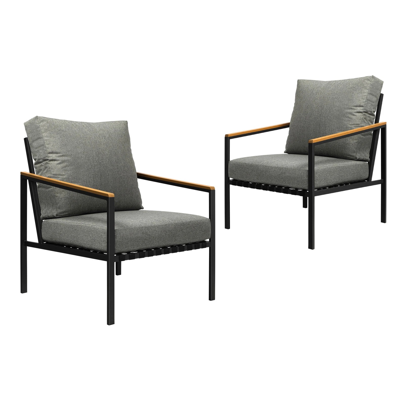 1 Livsip Outdoor Lounge Dining Chairs Patio Furniture Lounge Setting Set Of 2
 - Multi, 1 of 10