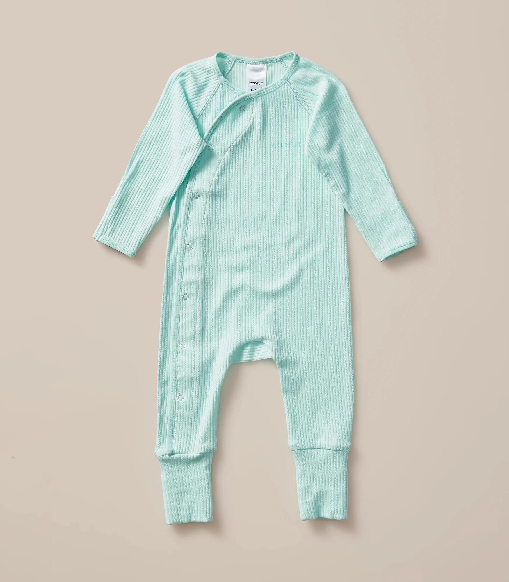 1 Bonds Baby Pointelle Cozysuit AQUA, 1 of 4