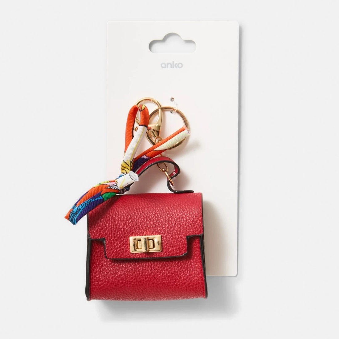 3 Bag Charm Keyring - Red, 3 of 3