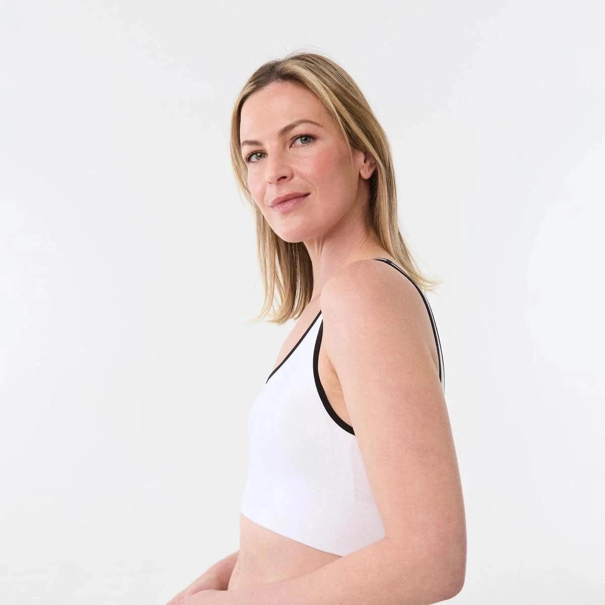 6 2 Pack Wirefree Seamfree Trim Crop Top WHITE, BLACK, 6 of 9