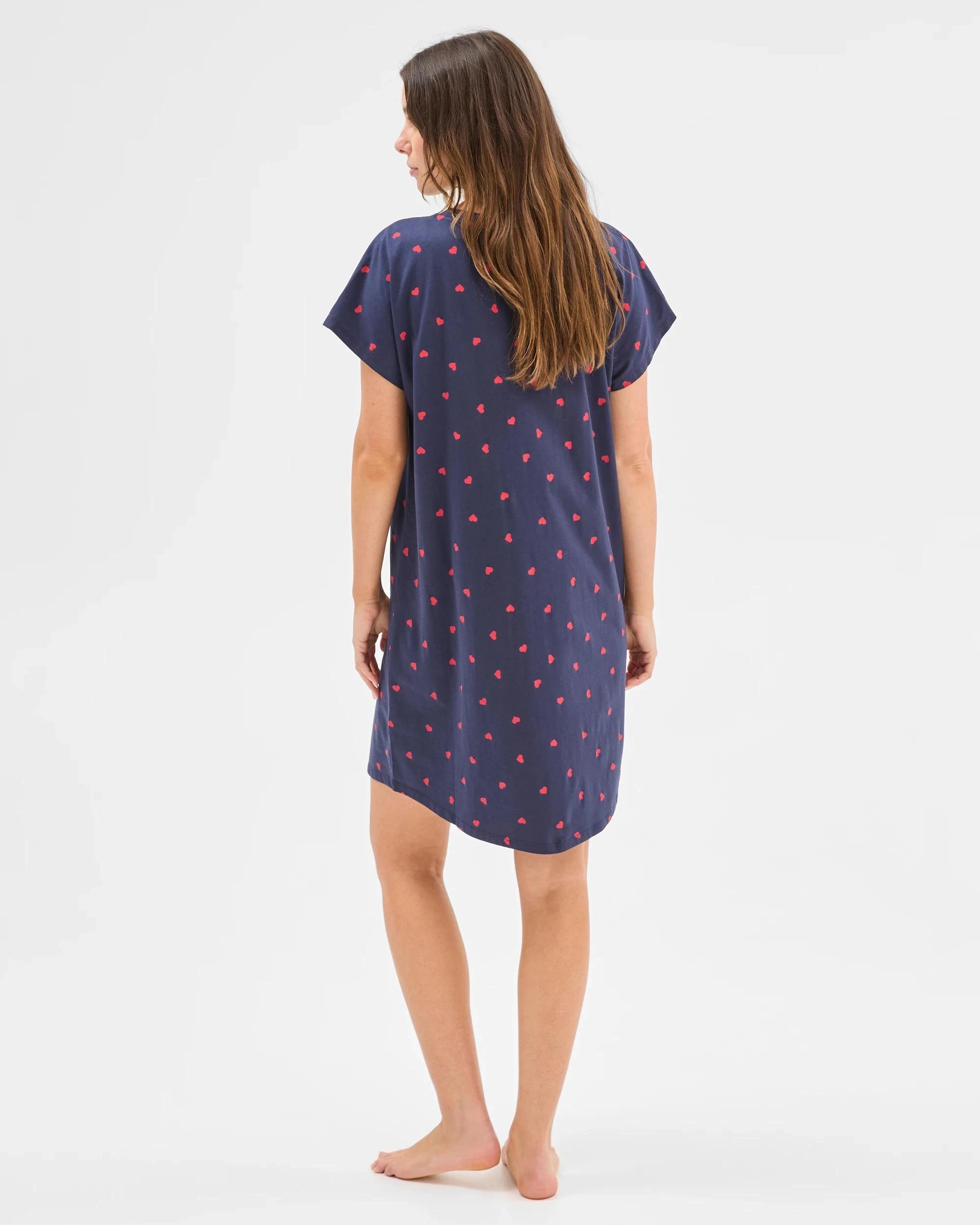 4 Target Woman Australian Cotton T-Shirt Nightie NAVY HEART, 4 of 5