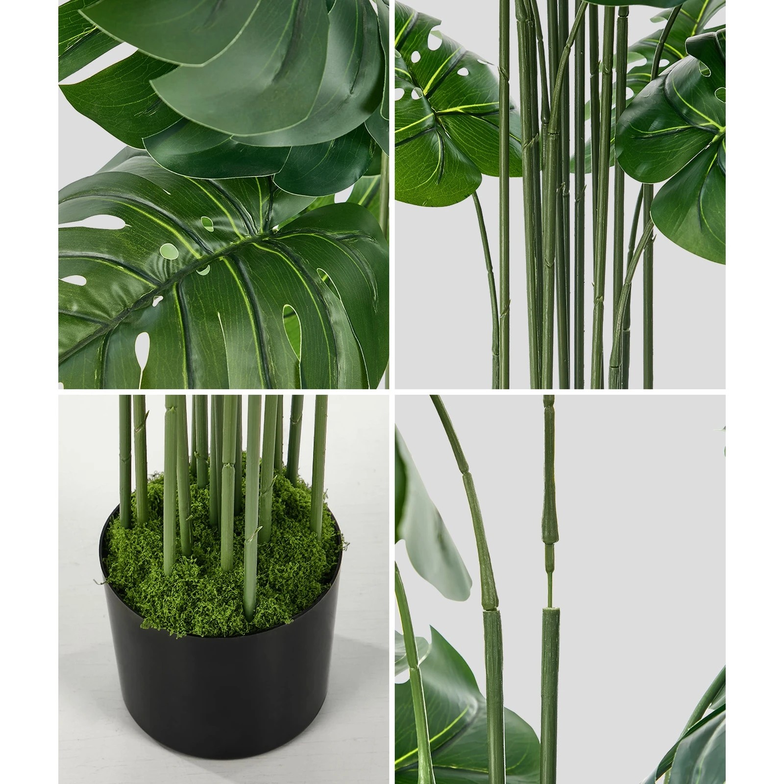 5 Livsip 2 Pack Artificial Tree 150cm Potted Faux Monstera Deliciosa Plant, 5 of 9