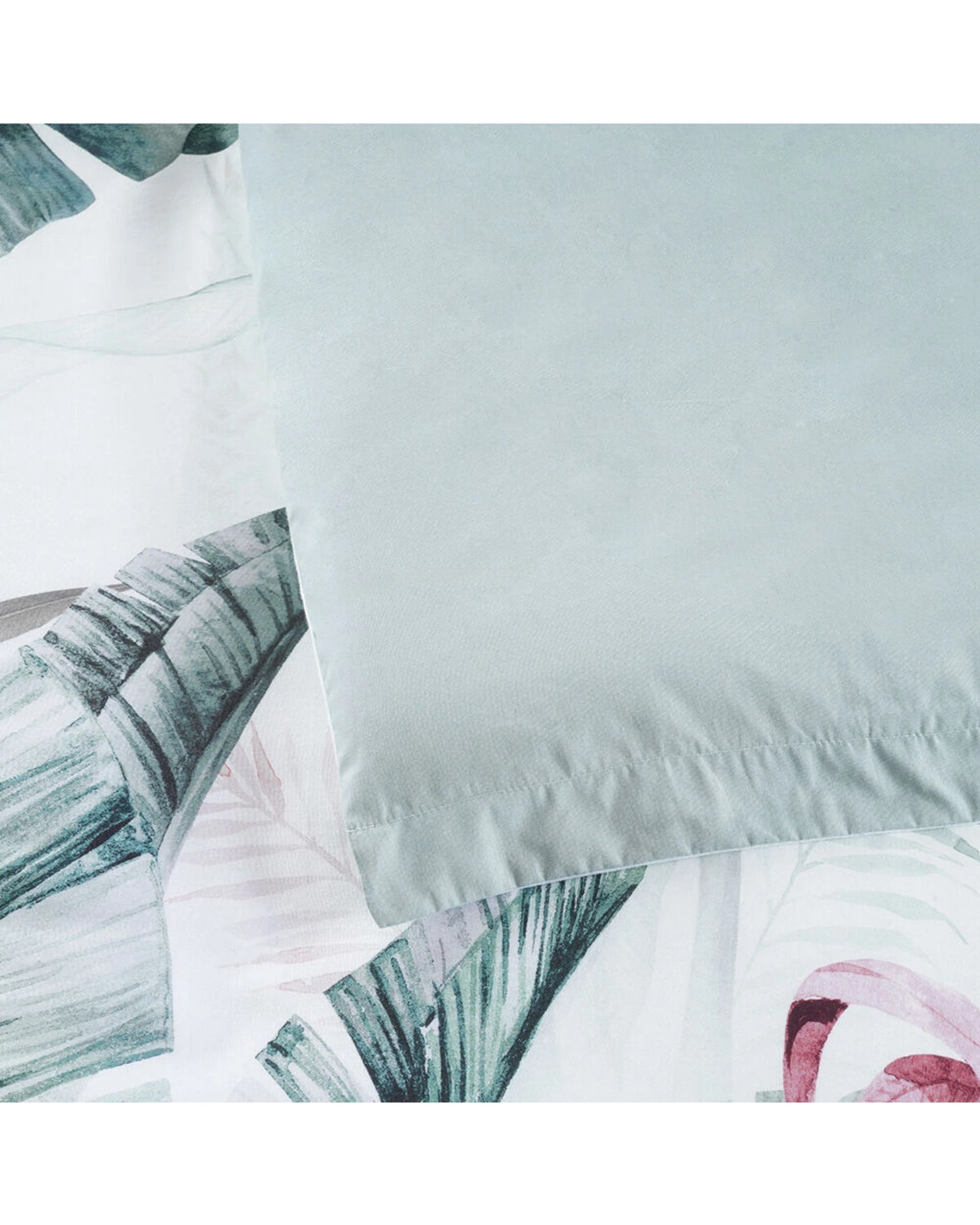 4 Bianca Abbey Super King Cotton Sateen Quilt Cover & Pillowcase Set - Green, 4 of 4