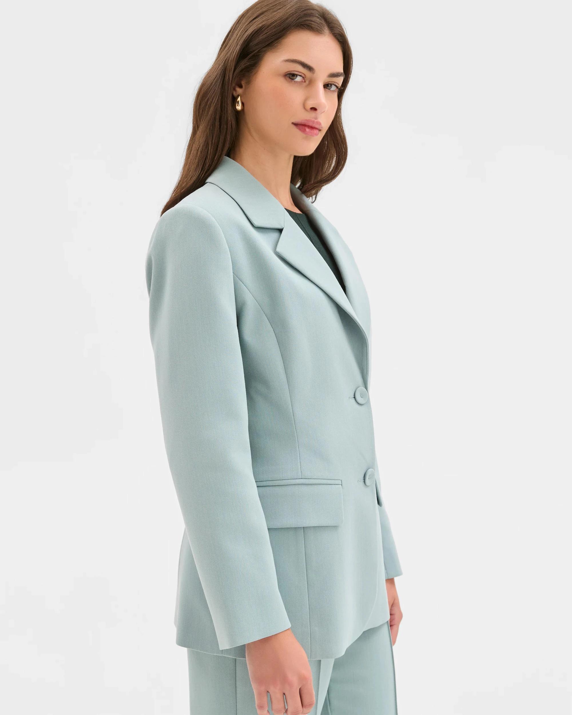 3 Target Petites Petites Single Breasted Self Stripe Blazer SLATE, 3 of 5