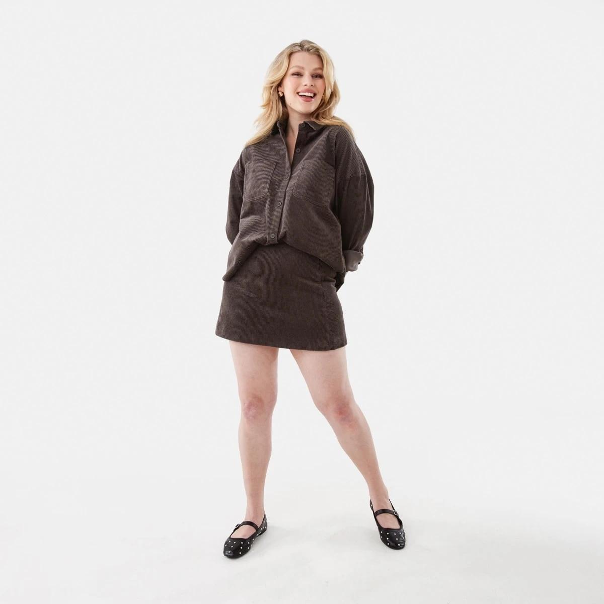 2 Long Sleeve Corduroy Shirt Espresso, 2 of 7