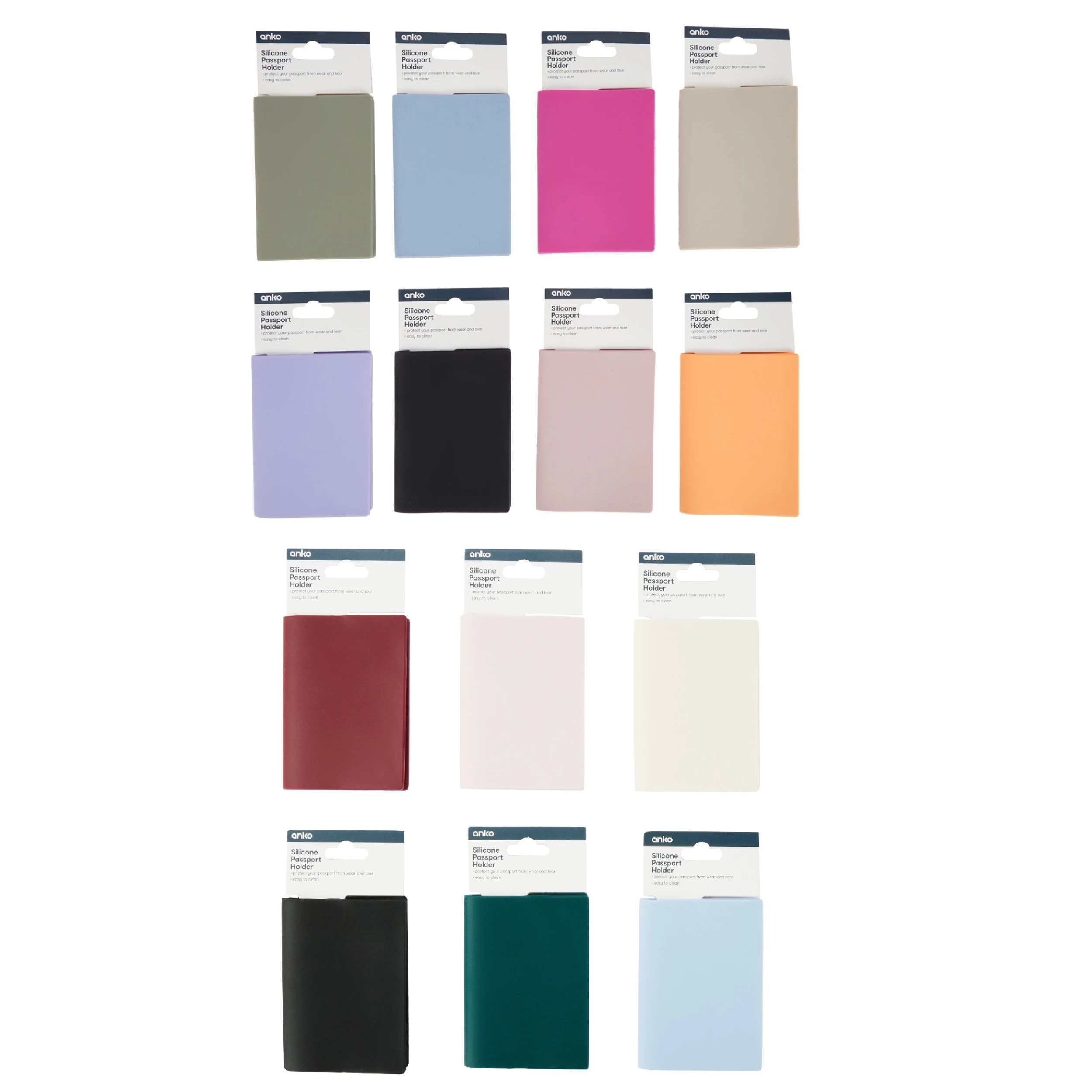 10 Silicone Passport Holder - Assorted, 10 of 10