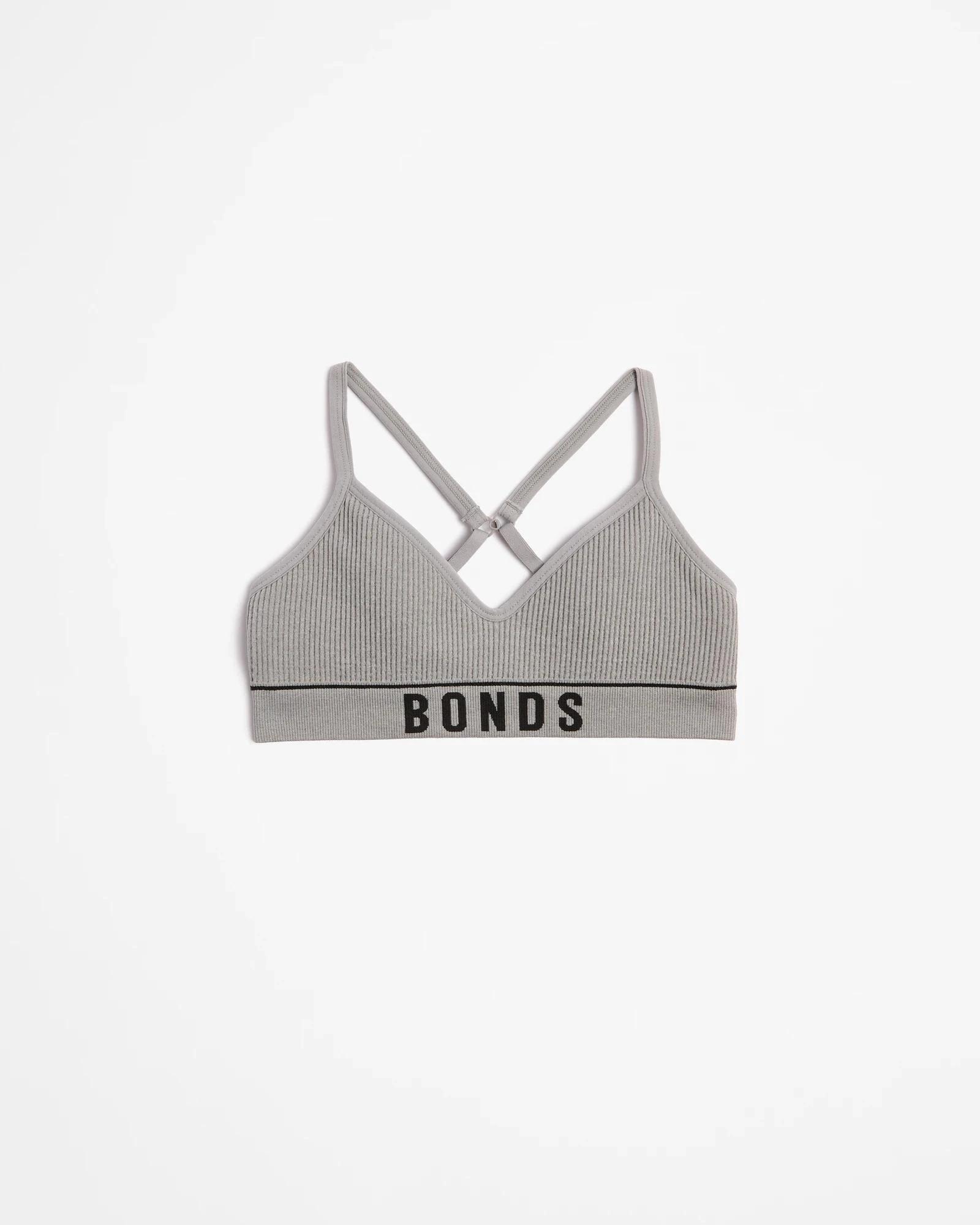 1 Bonds Girls Retro Rib Contour Crop GREY MARLE, 1 of 2