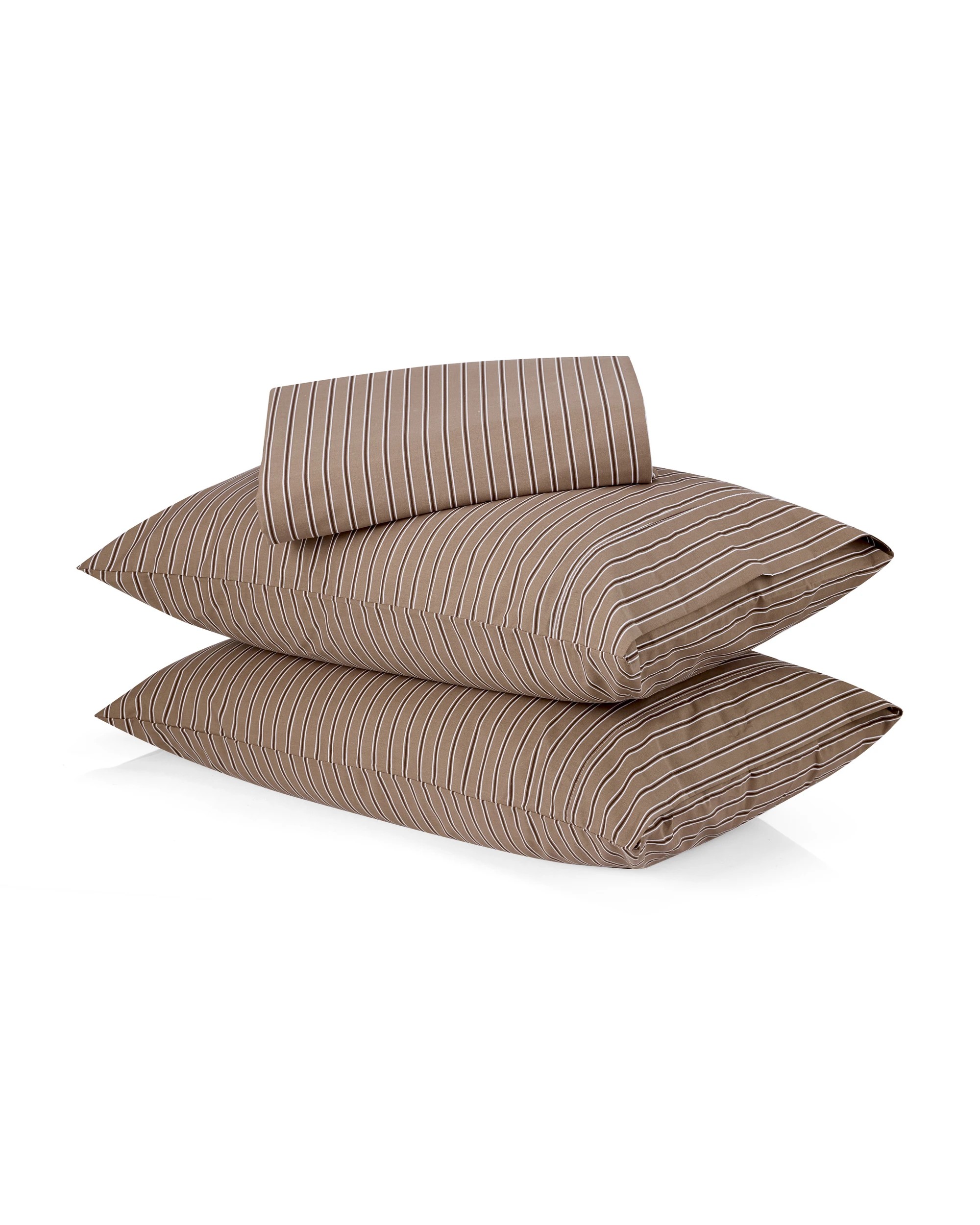 1 250 Thread Count Stripe Cotton Sheet Set - King Bed, Mocha, 1 of 7